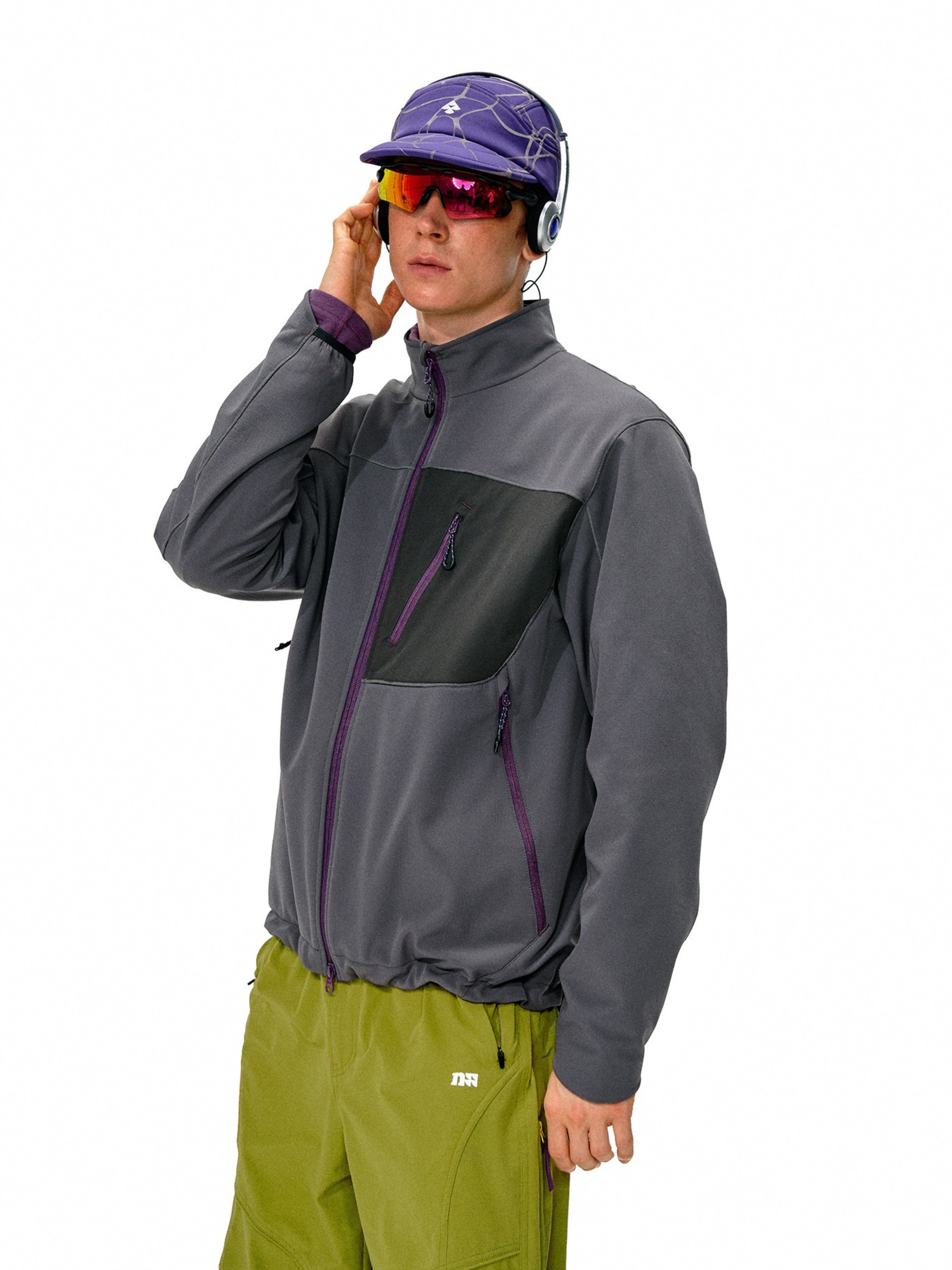 Driftcore - Unisex Colorblock Zip-Up Stand Collar Jacket