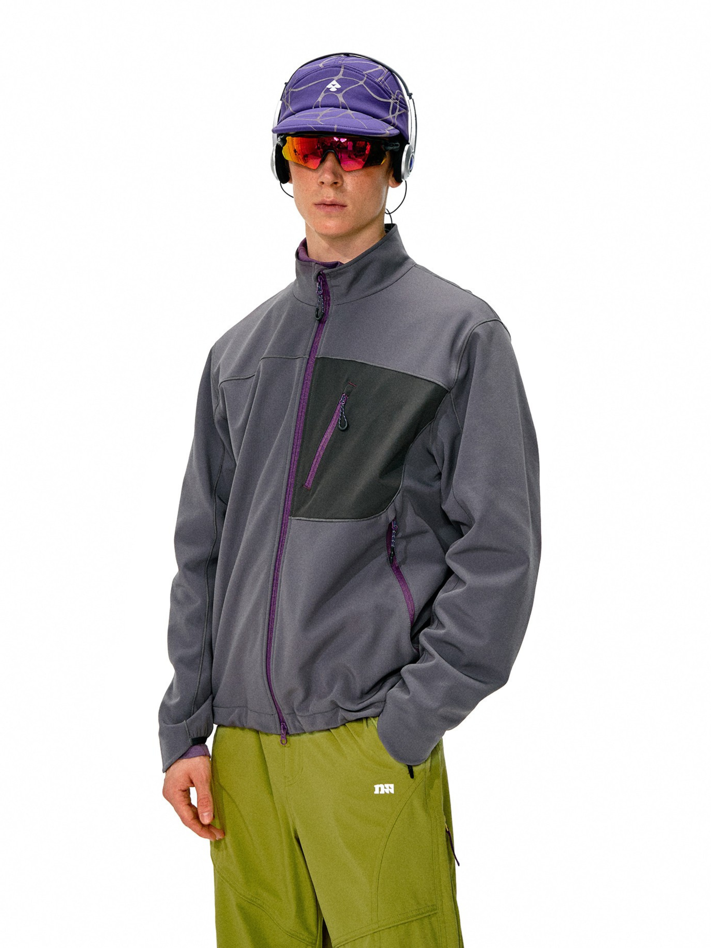 Driftcore - Unisex Colorblock Zip-Up Stand Collar Jacket