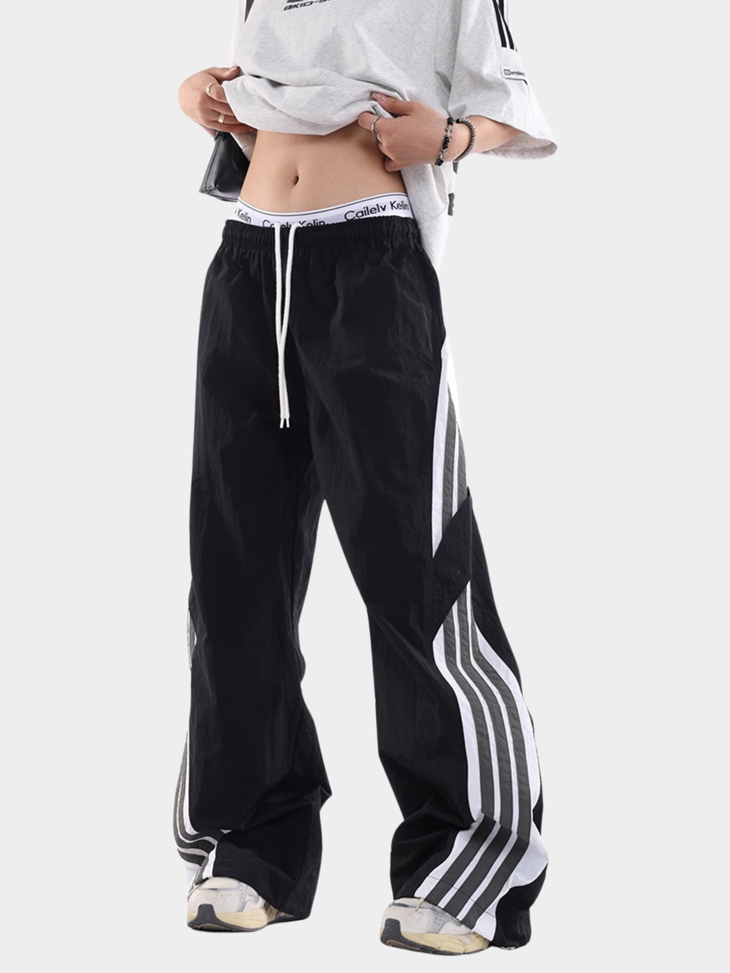 FrostCore - Unisex Wide-Leg Striped Casual Track Pants