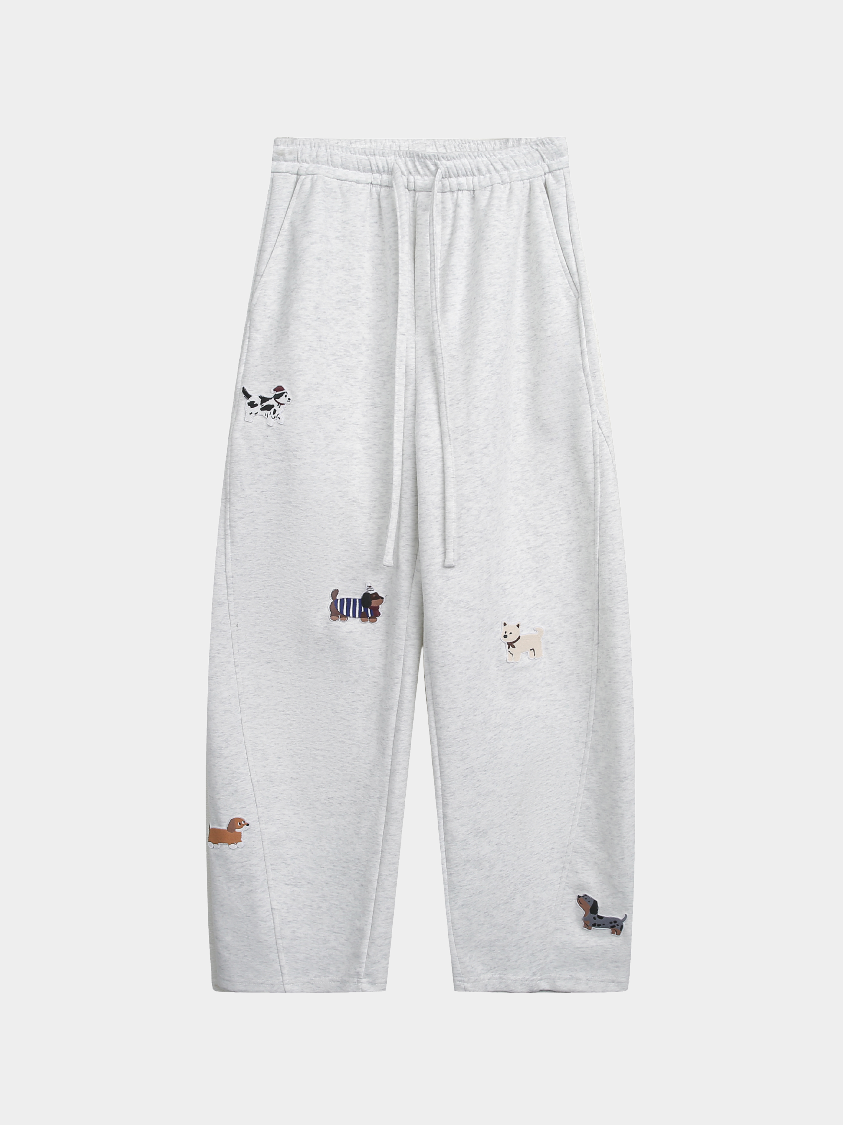 FrostView - Women's Dachshund Patch Embroidery Straight Leg Pants