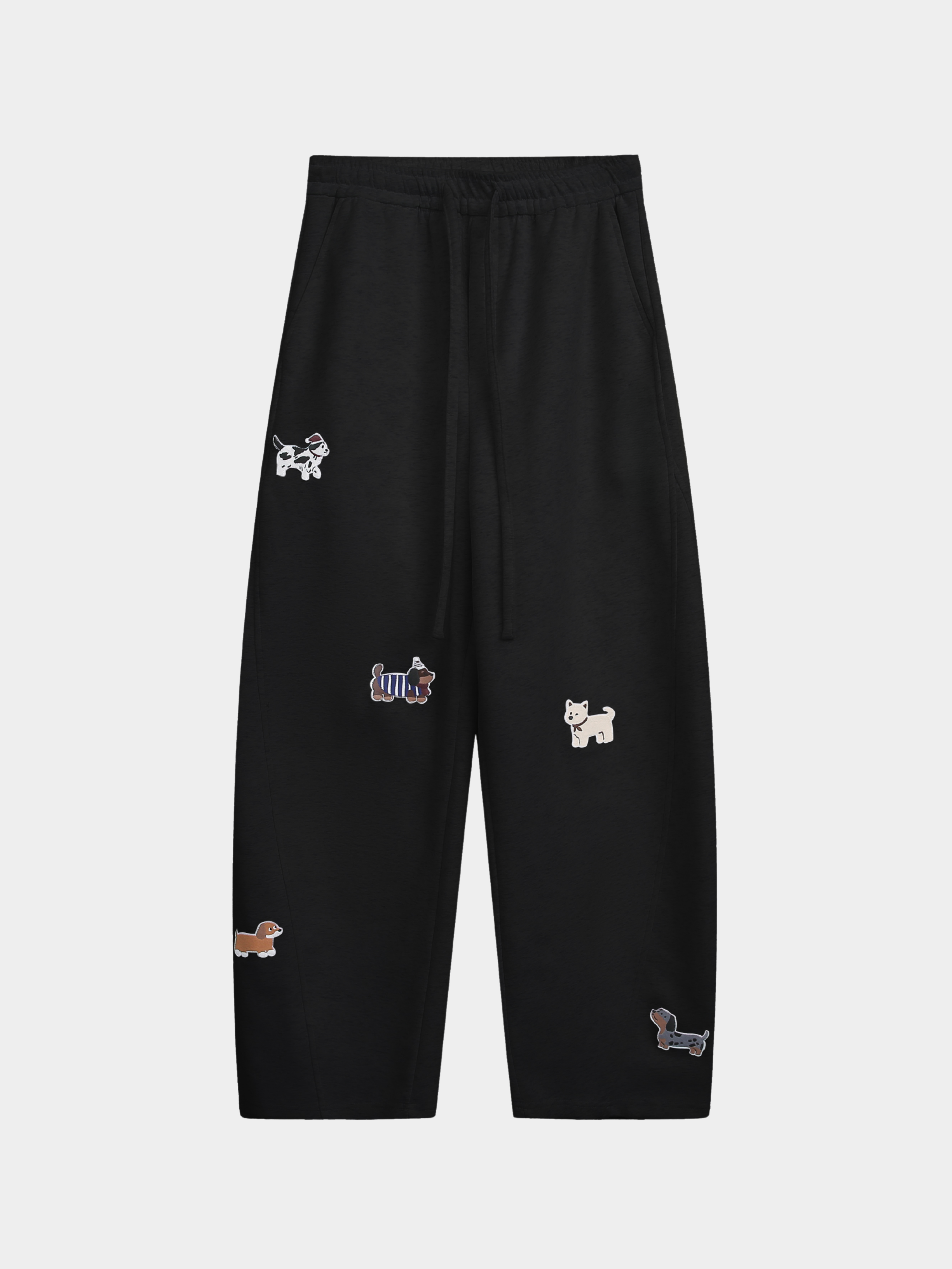 FrostView - Women's Dachshund Patch Embroidery Straight Leg Pants