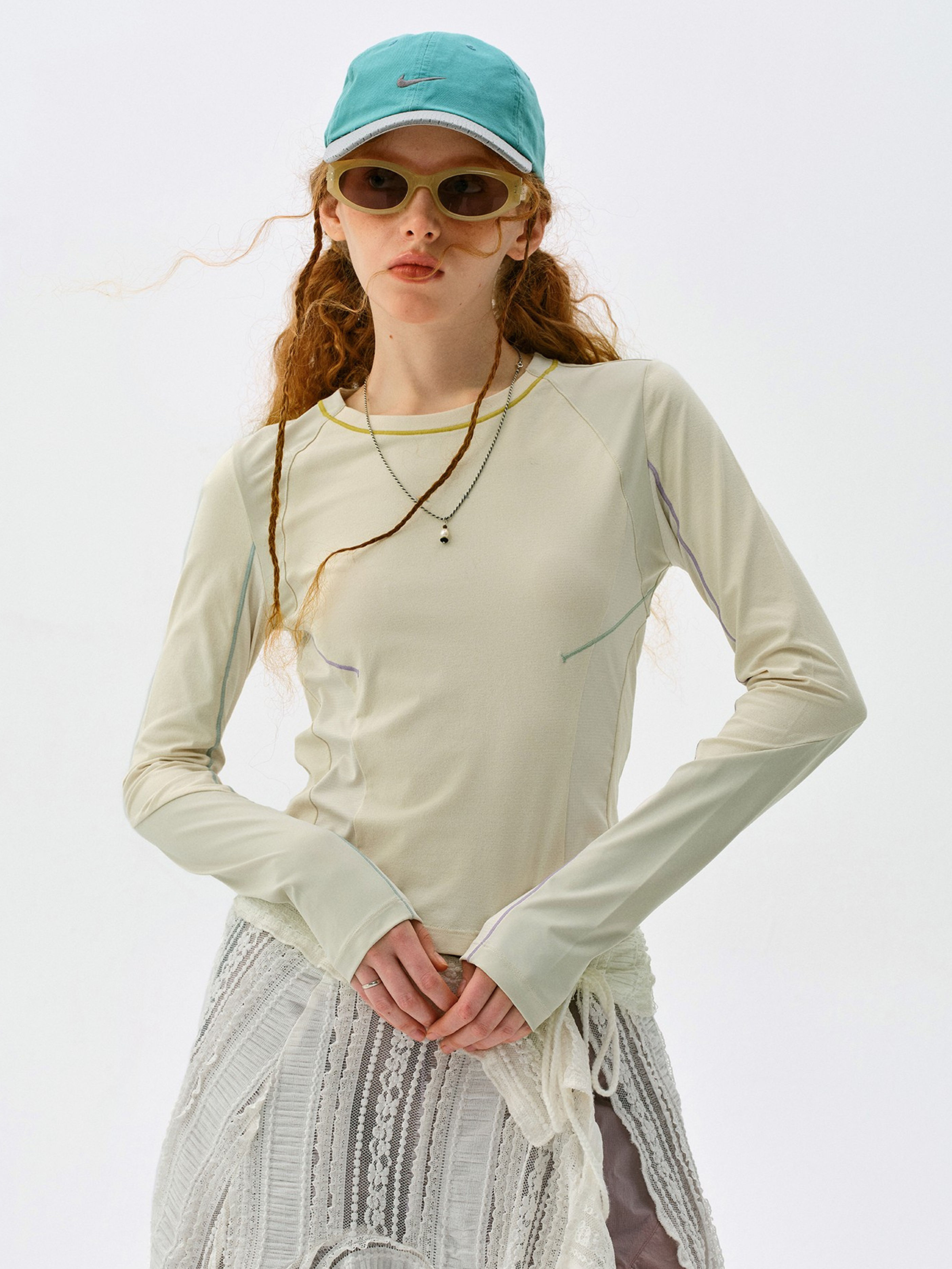 Aquafall - Women's 5A Antibacterial Colorblock Slim Fit T-Shirt