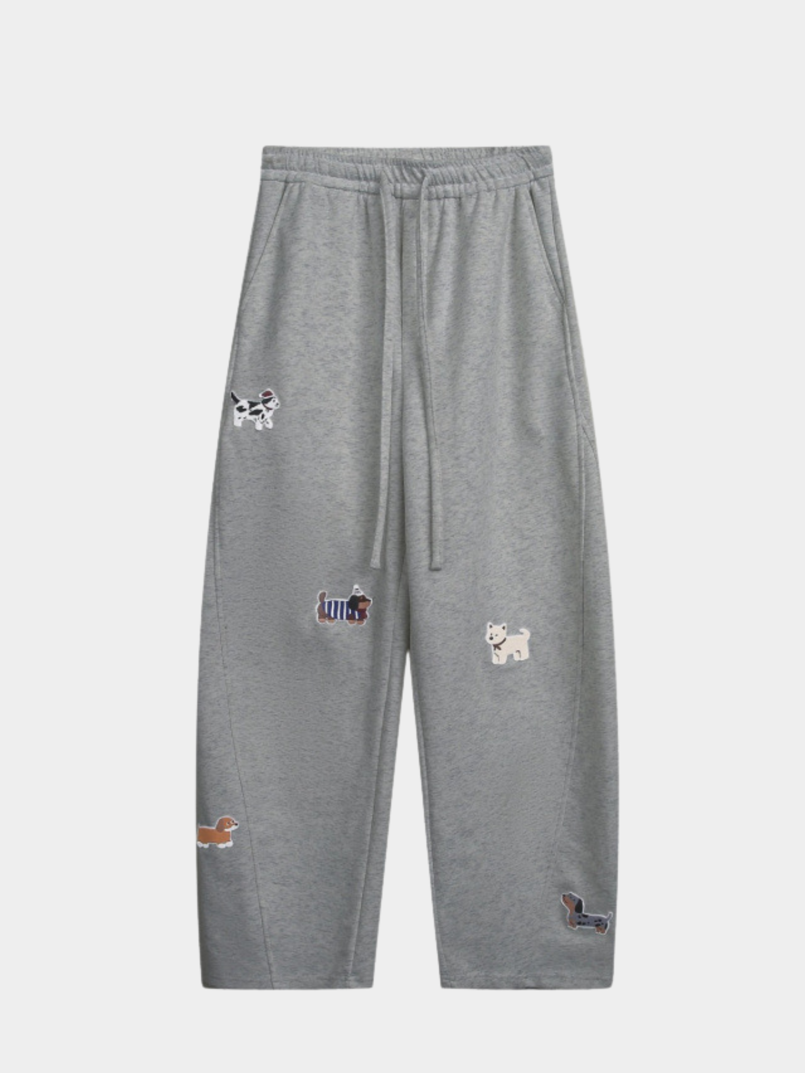 FrostView - Women's Dachshund Patch Embroidery Straight Leg Pants