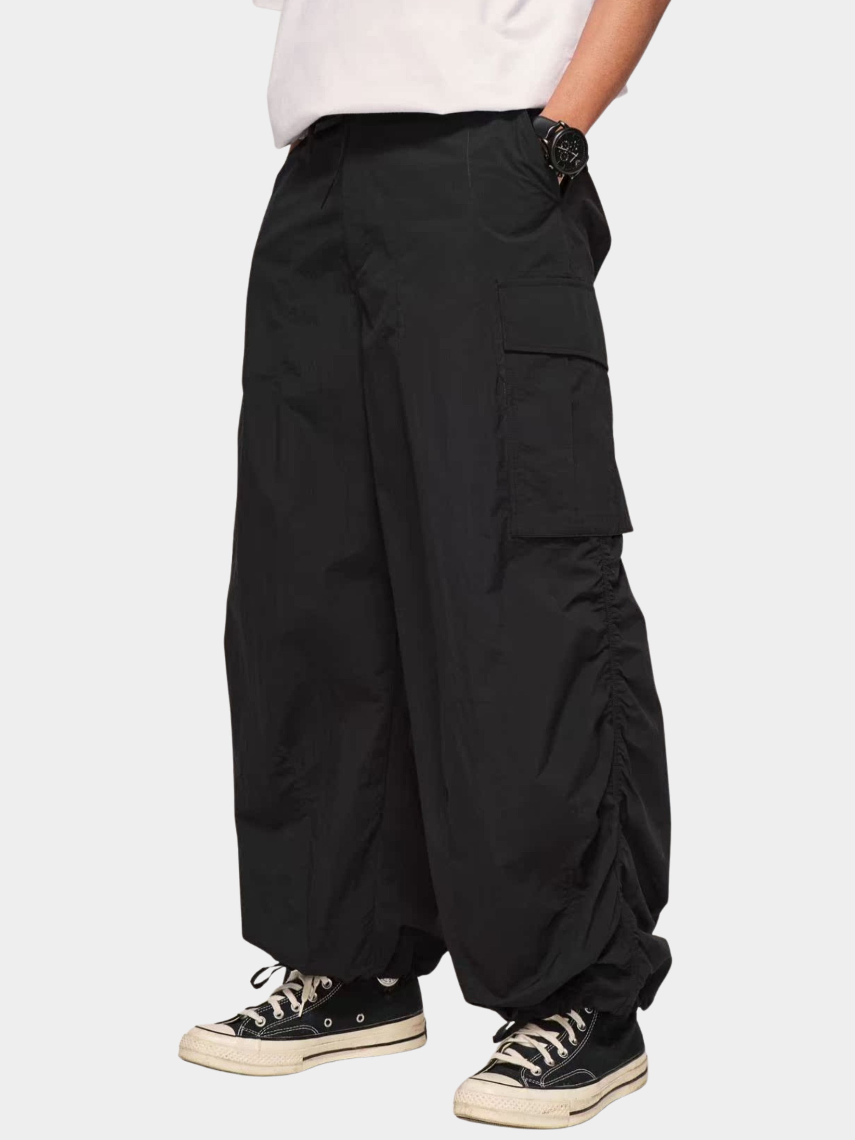 FireChair - Plaid Loose-Fit Utility Wide-Leg Pants