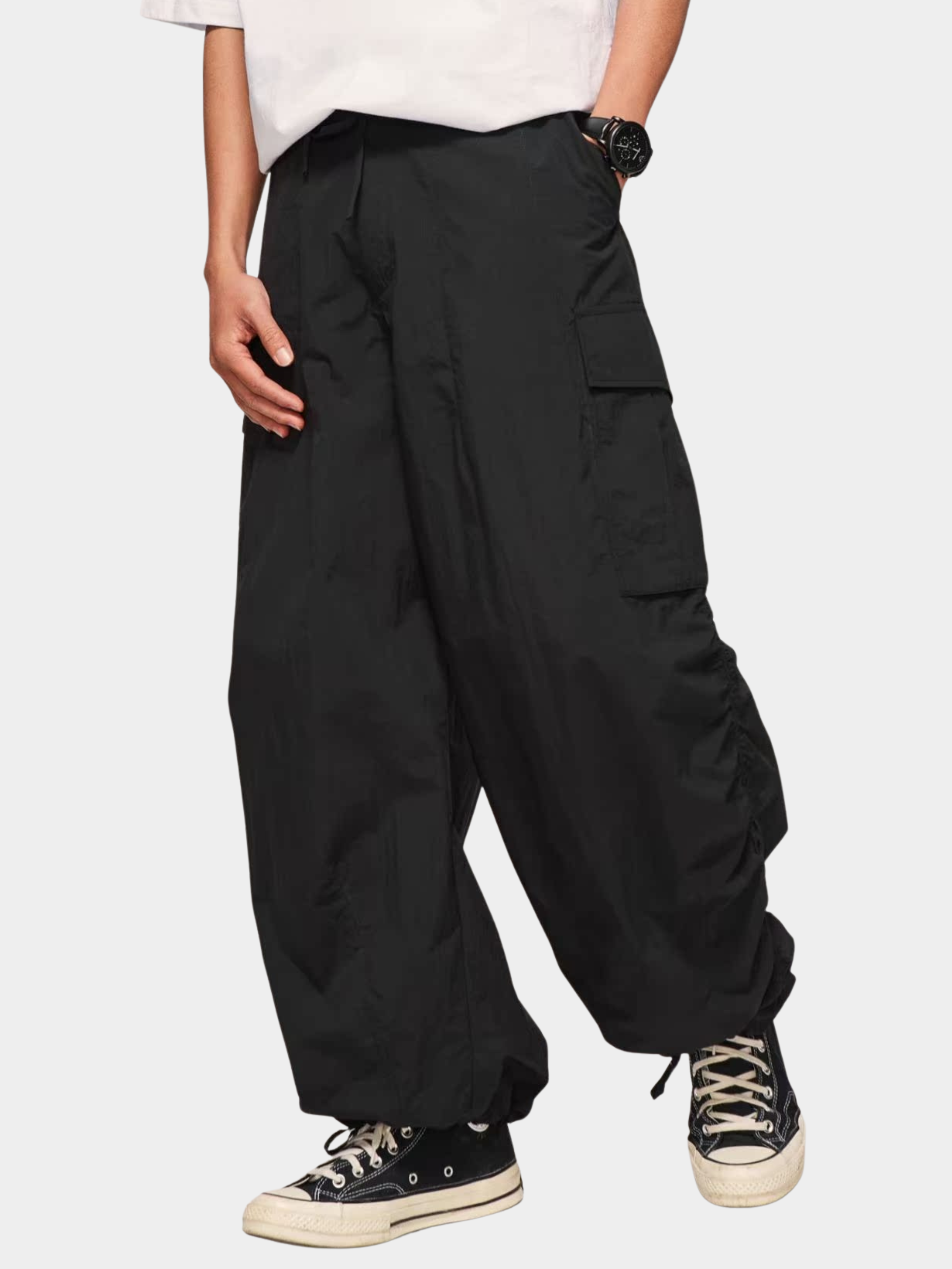 FireChair - Plaid Loose-Fit Utility Wide-Leg Pants