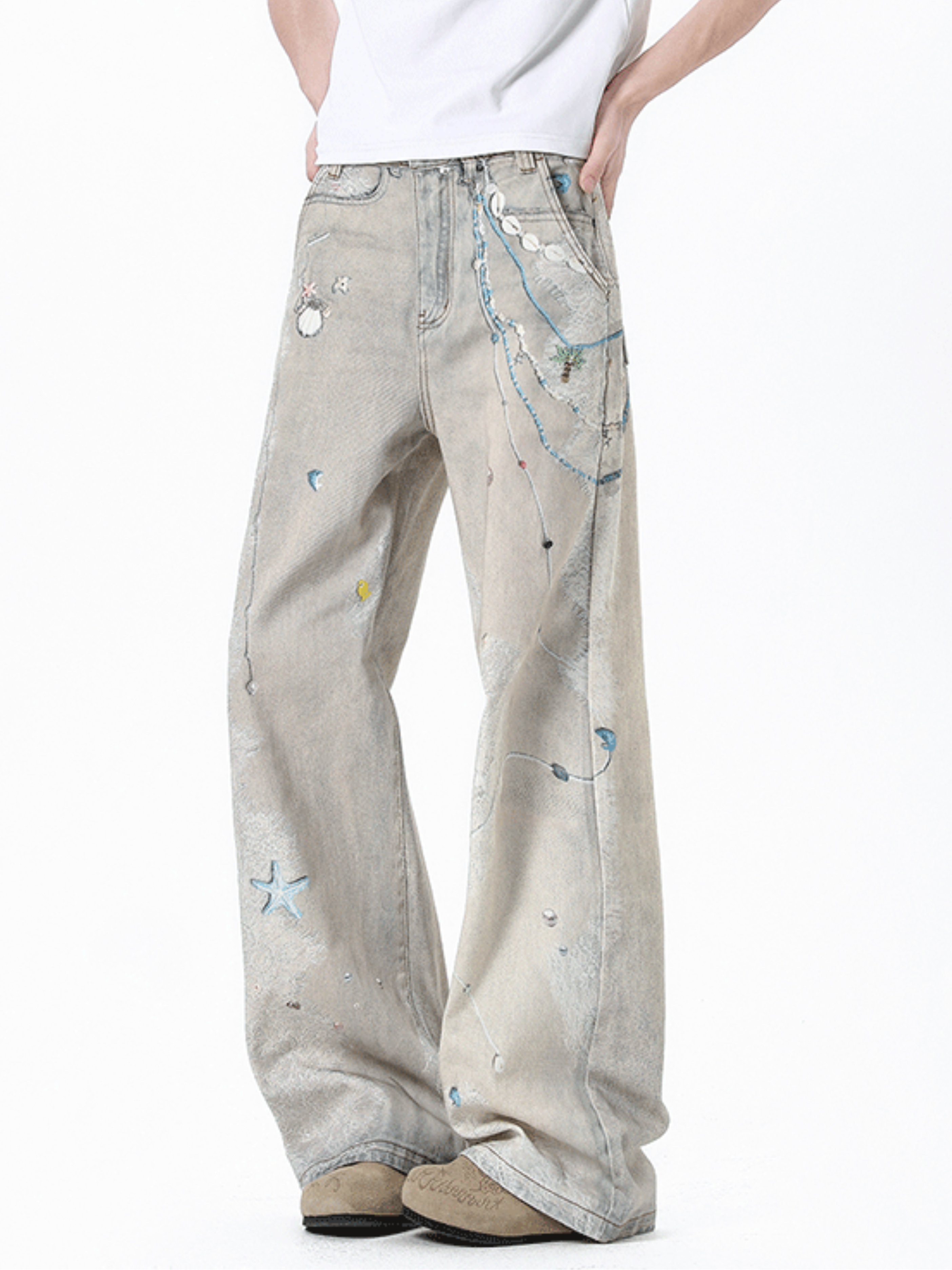 WolfCrate - Women's Pearl Lace Denim Jeans