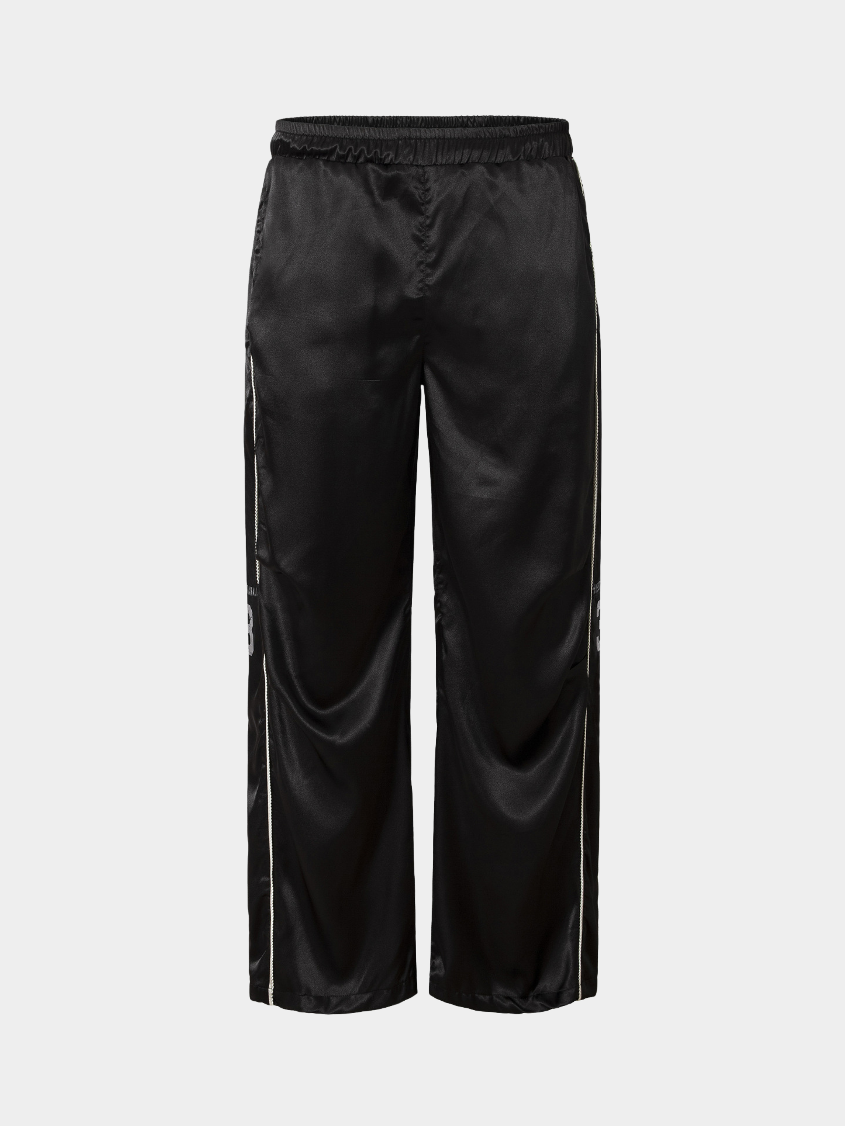 TrekLamp - Women's Satin Stripe-Panel Straight Pants