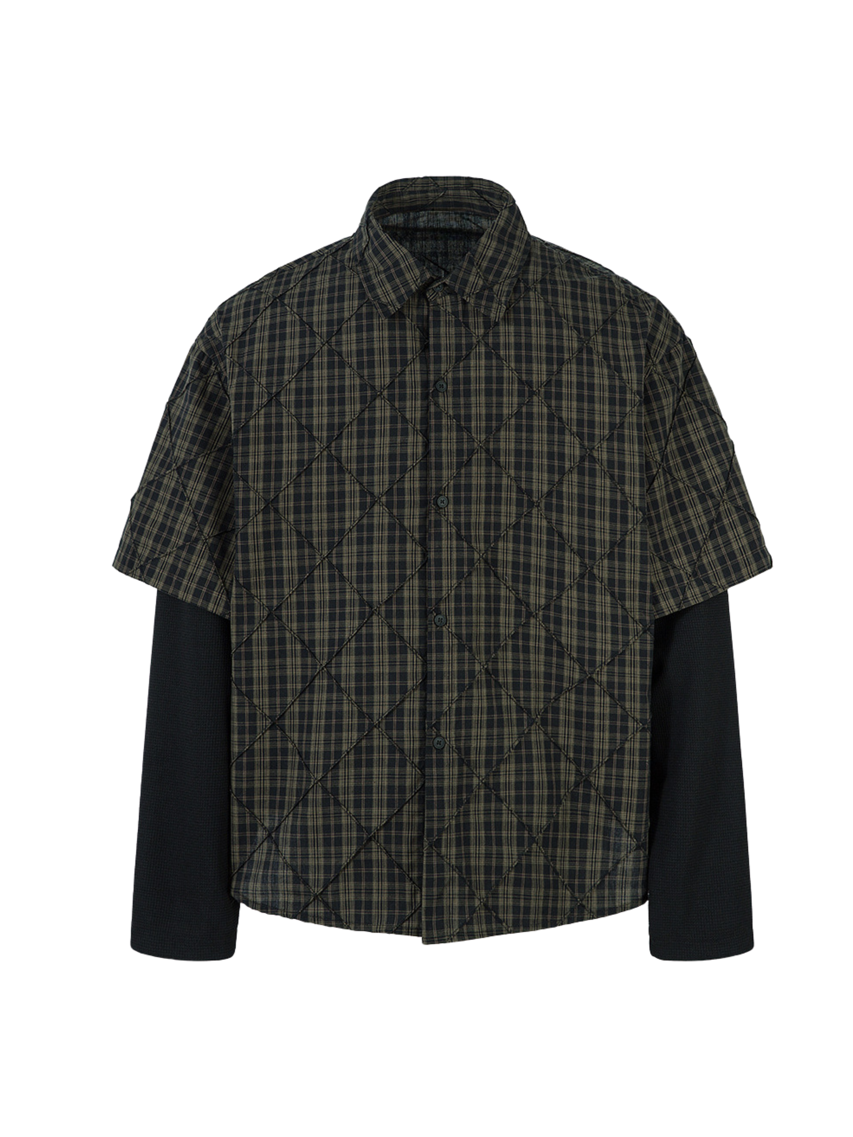 WaterPod - Men's Layered Plaid Relaxed Shirt