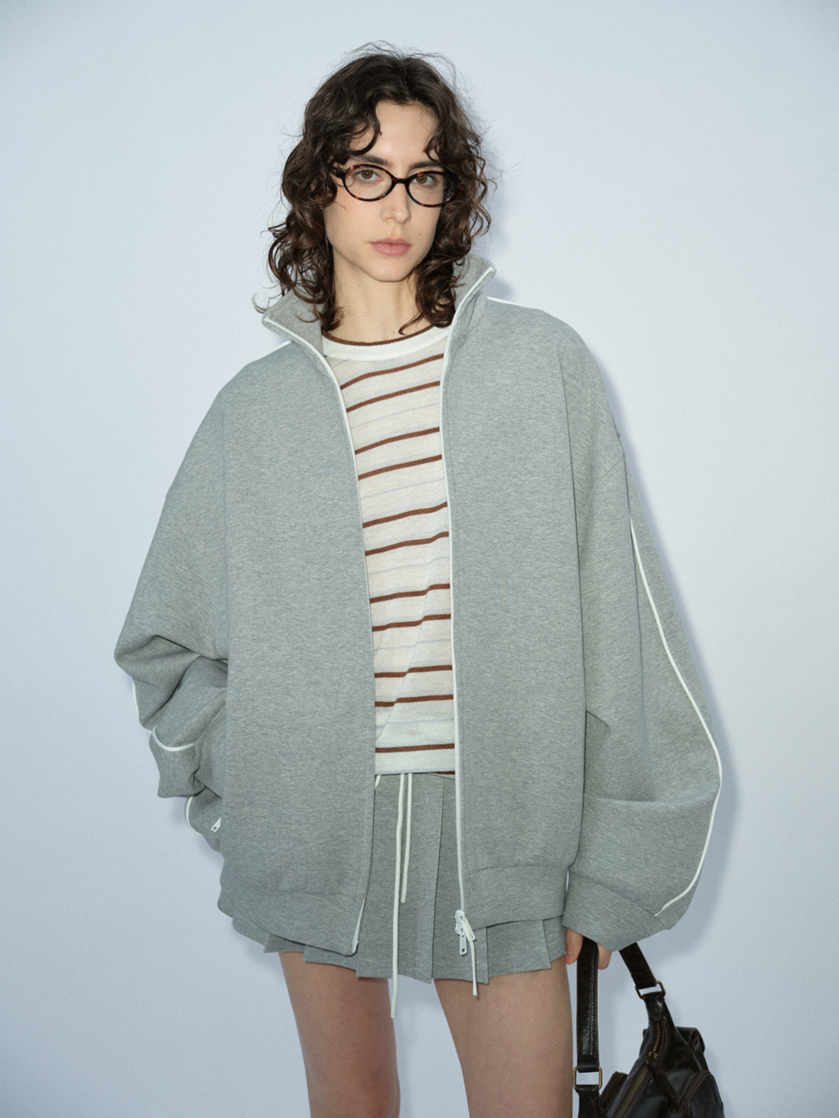 RavenPoint - Women‘s Color-Block Stand Collar Loose Jacket