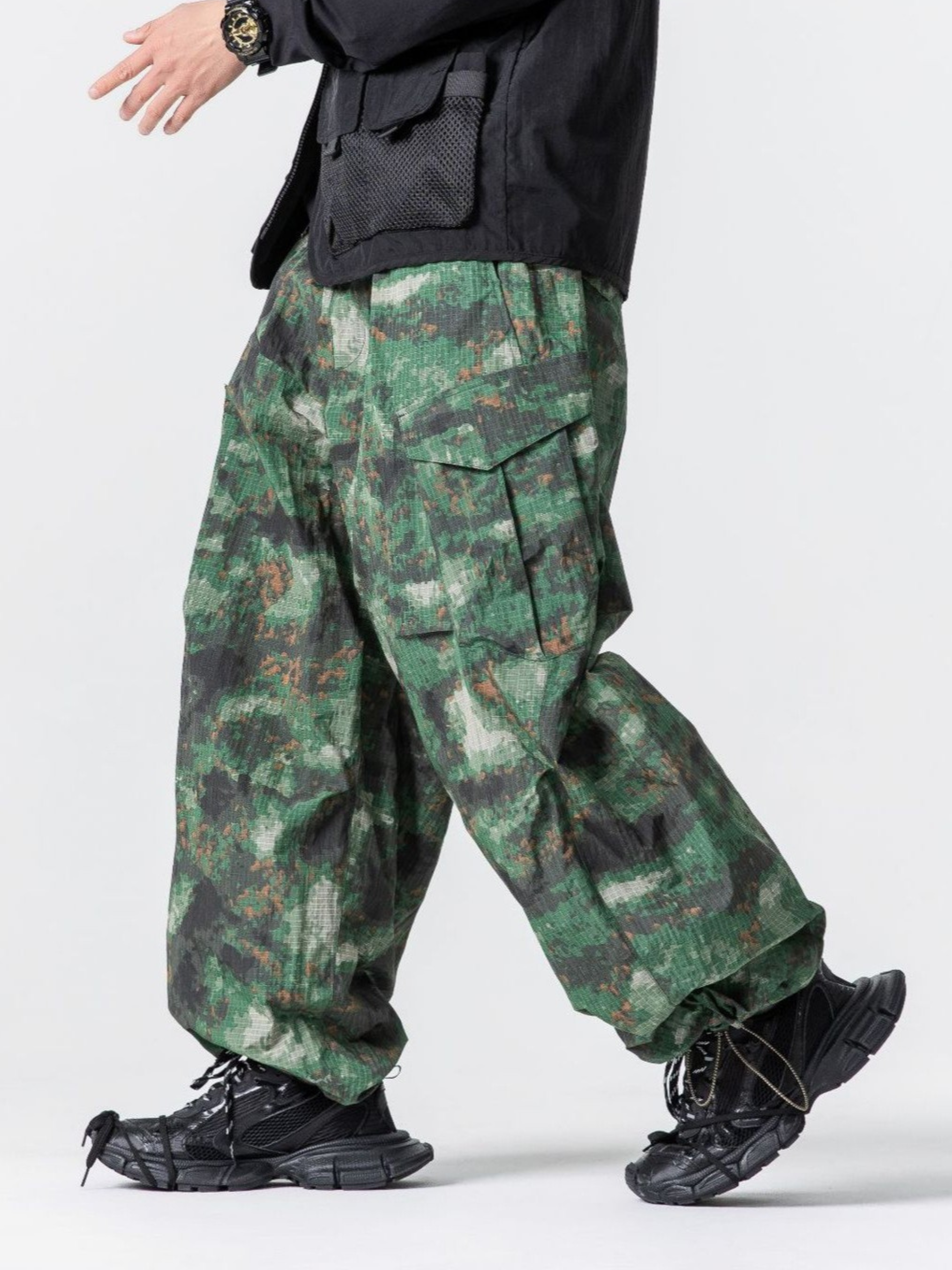 EagleMode - Unisex Ultra-Loose Tech Camo Paratrooper Pants