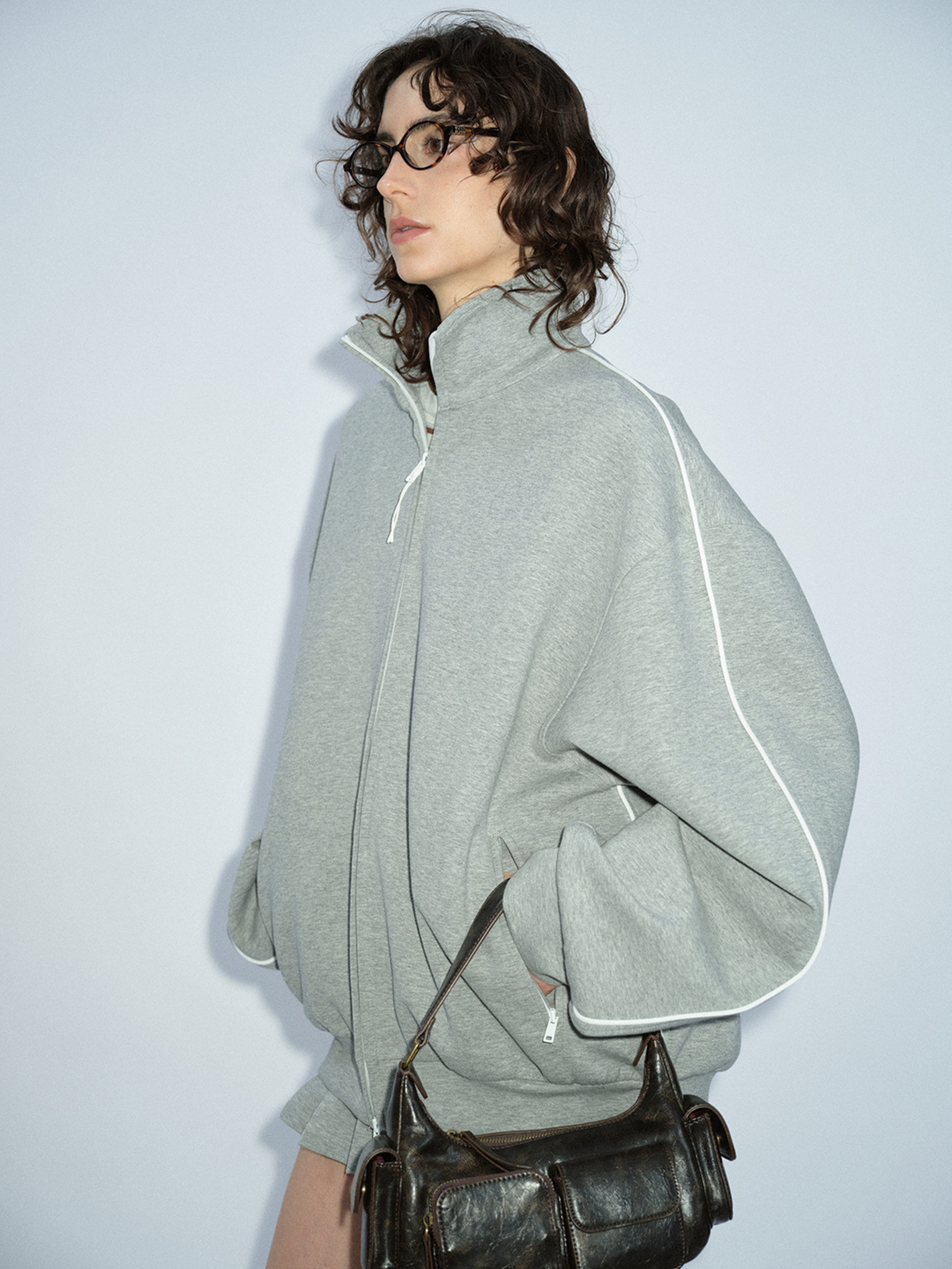 RavenPoint - Women‘s Color-Block Stand Collar Loose Jacket