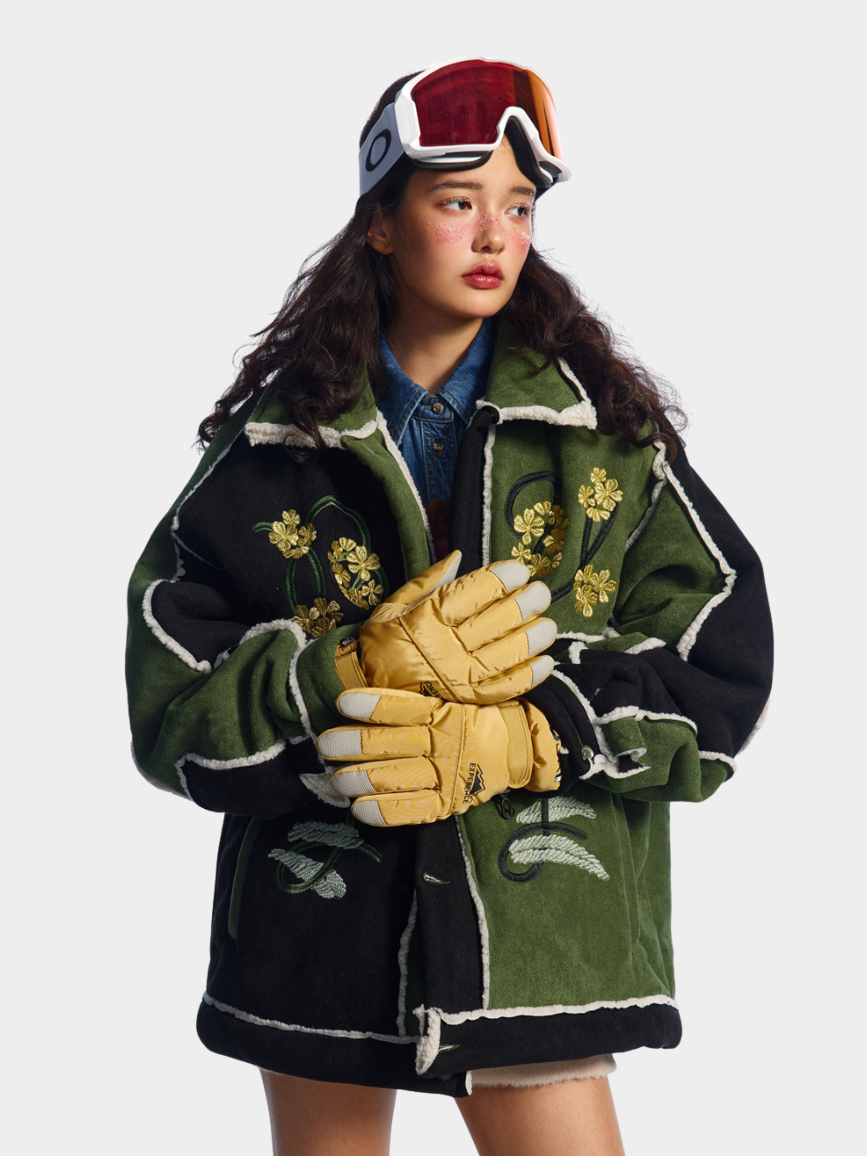 Boulderlight - Women's Floral Embroidered Sherpa Patchwork Jacket
