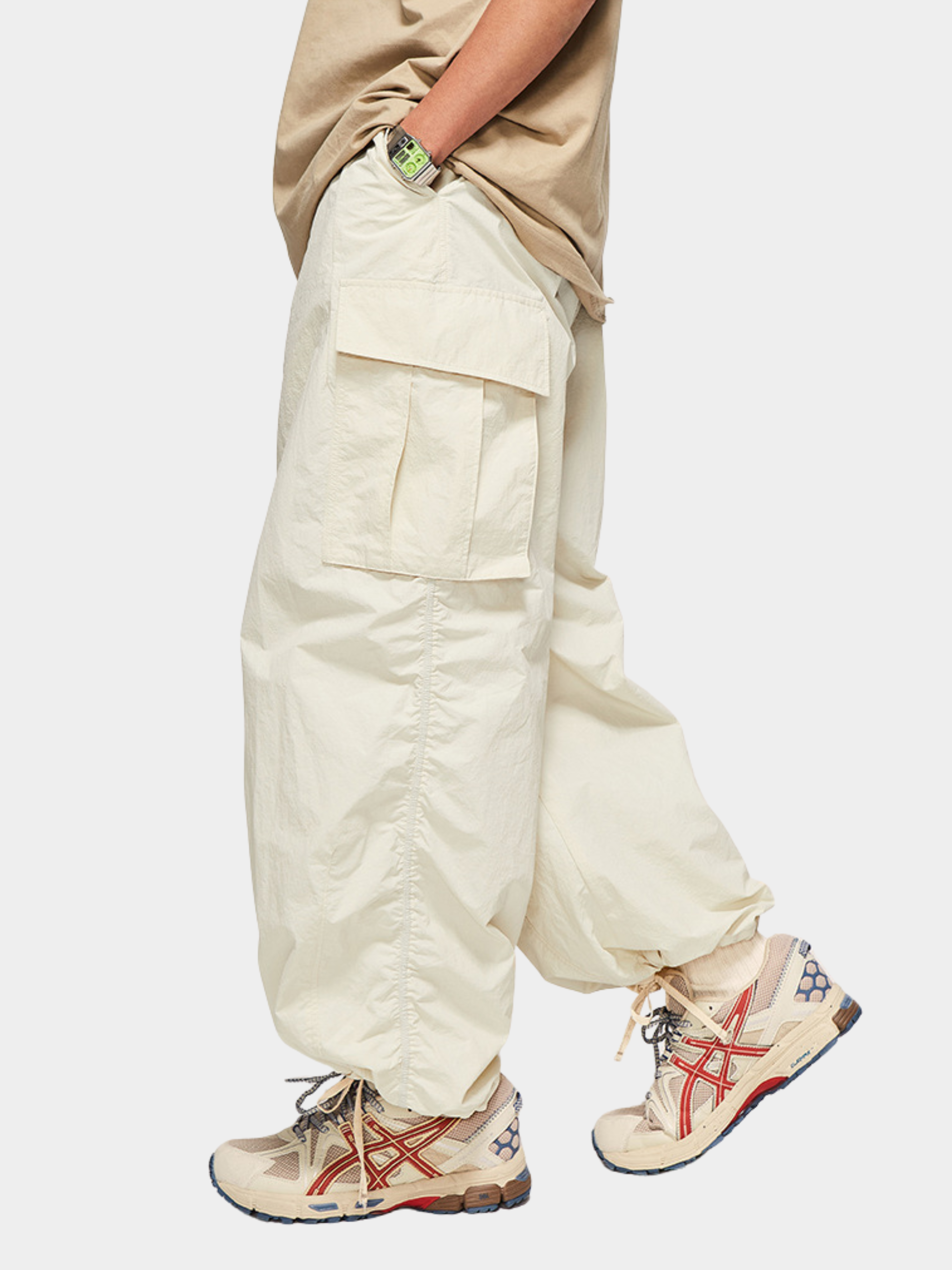 FireChair - Plaid Loose-Fit Utility Wide-Leg Pants