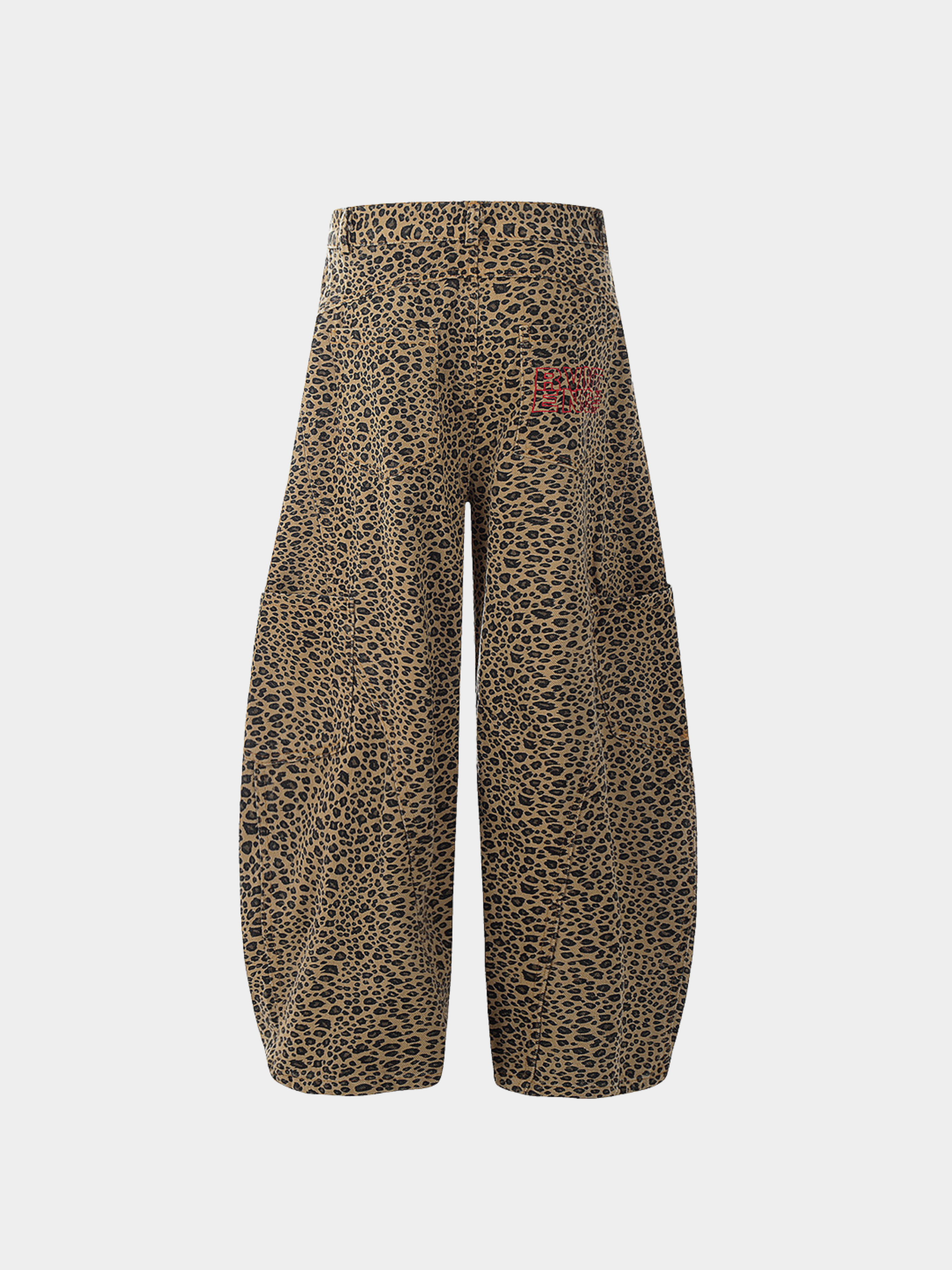 FoxCrate - Unisex Leopard Print Statement Wide-Leg Scimitar Pants