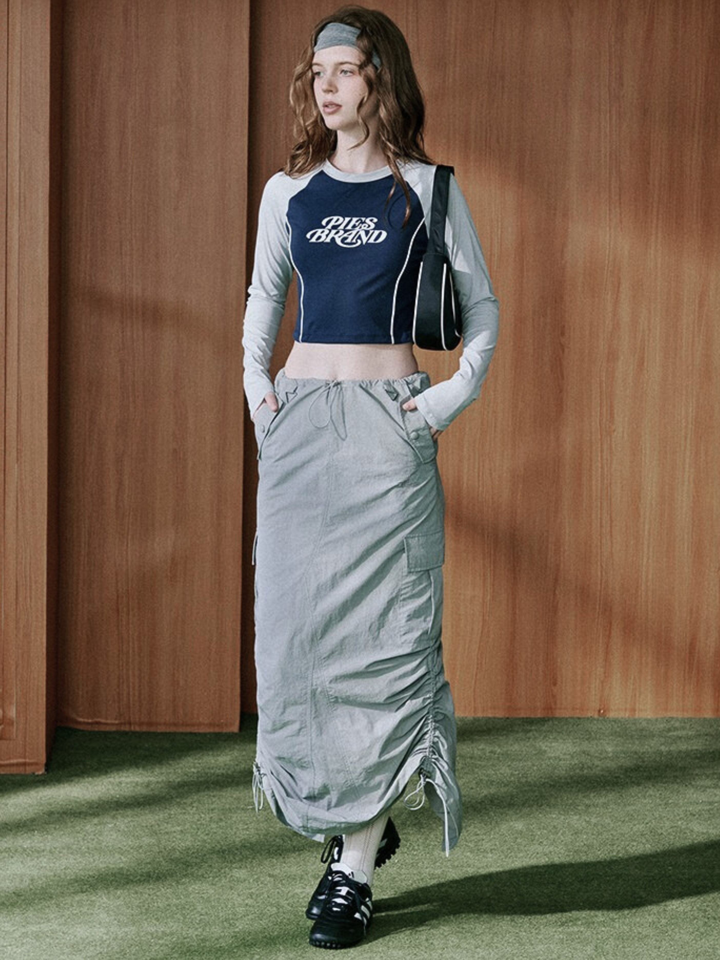 EchoField - Women's Quick-Dry Ruched Drawstring A-Line Cargo Skirt
