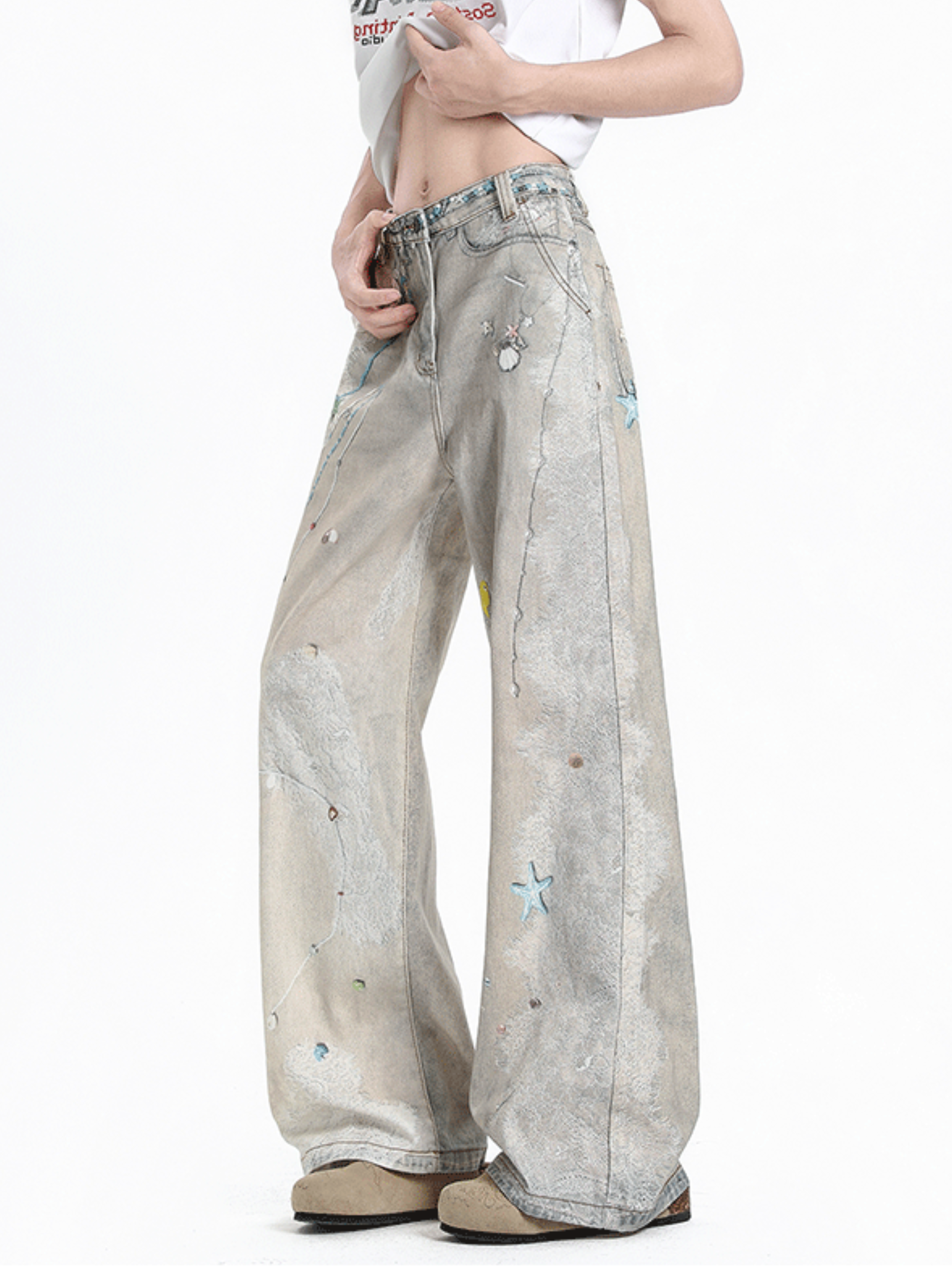 WolfCrate - Women's Pearl Lace Denim Jeans