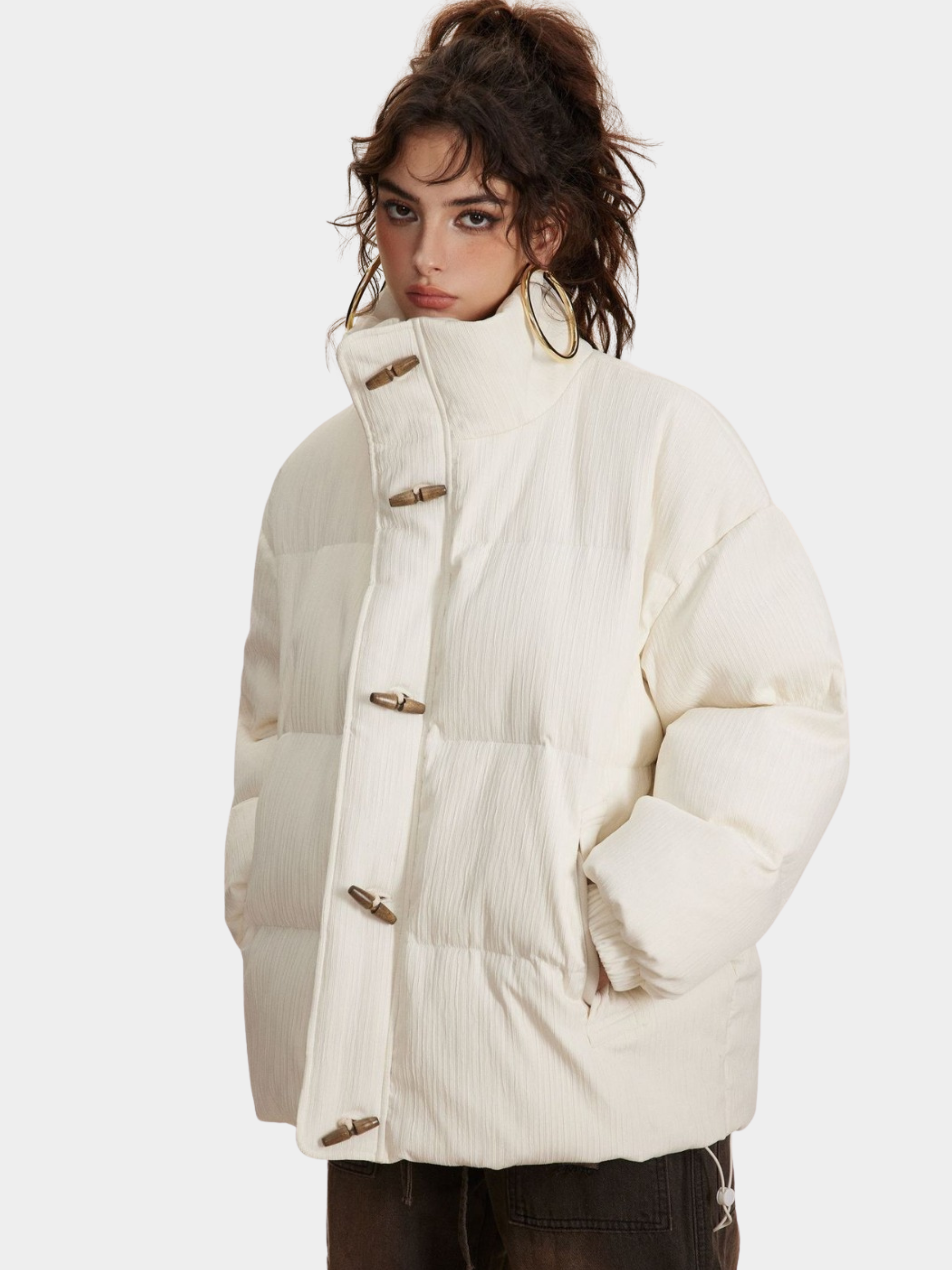 Peakrise - Women‘s Toggle Closure 90% White Duck Down Puffer Jacket