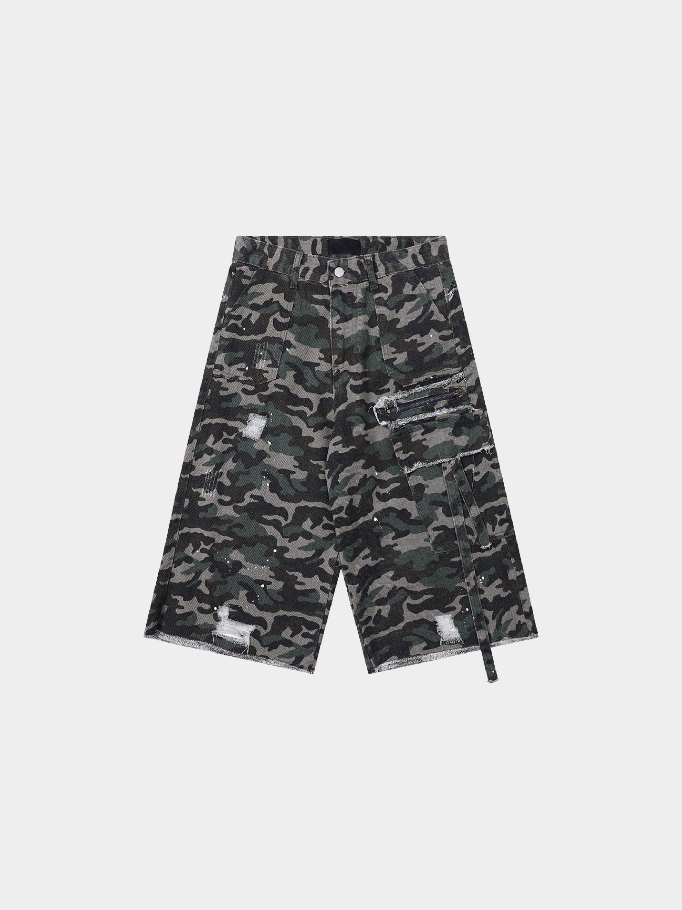 Beacon -Men's Distressed Camouflage Denim Shorts