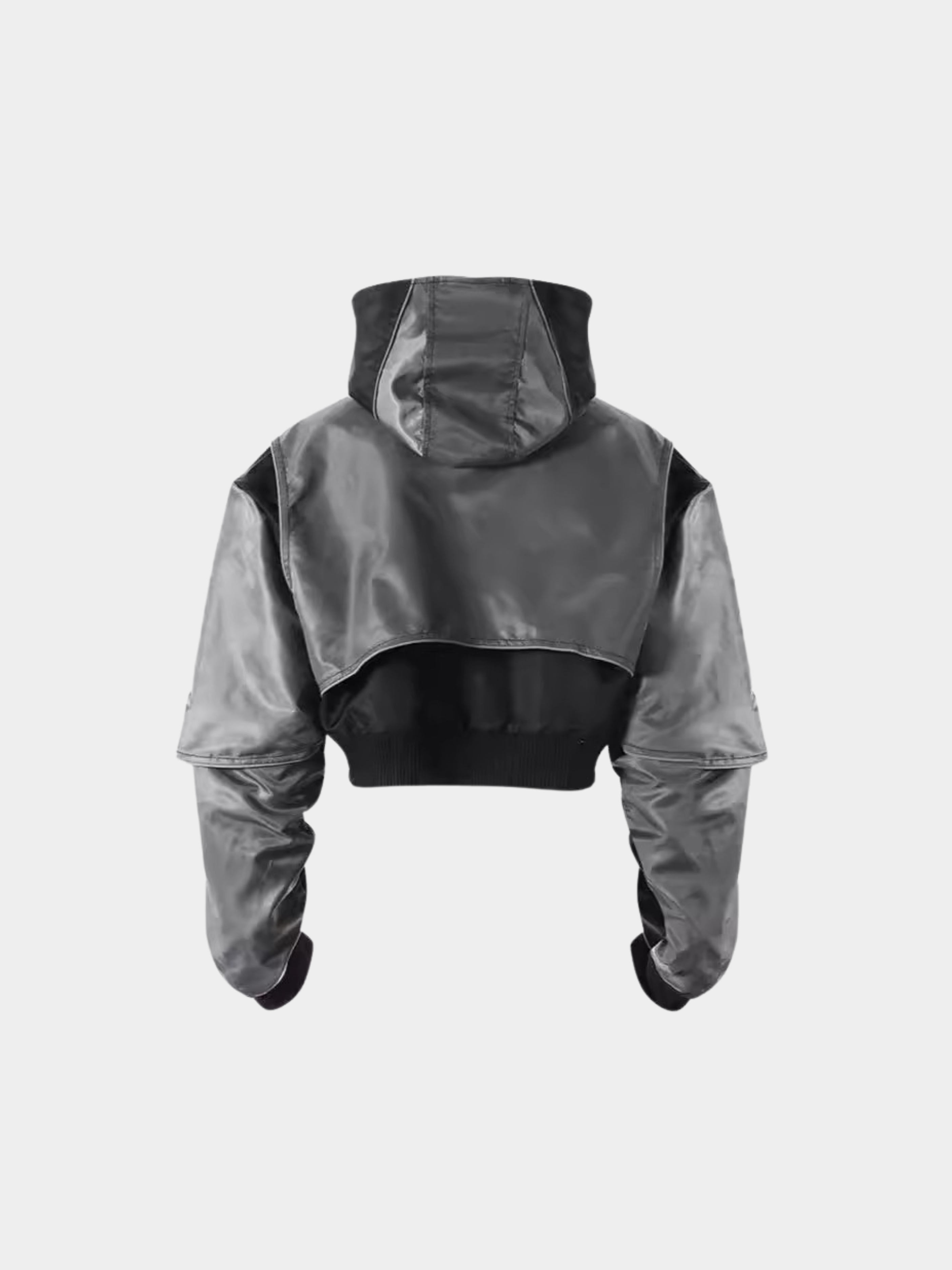 OwlDash - Women's Colorblock Cropped Drawstring Shell Jacket