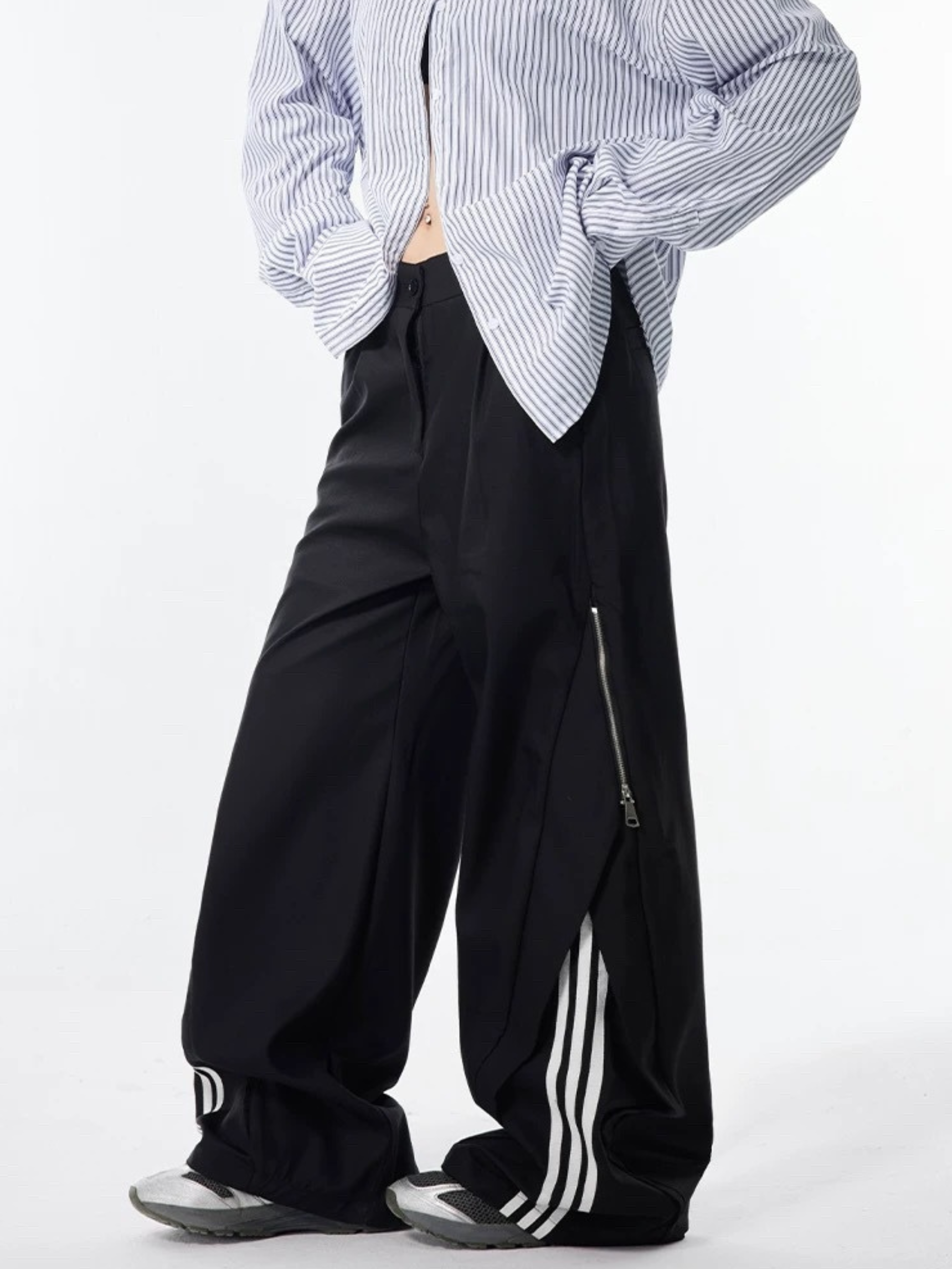 Fjord - Unisex American Retro Clean-Fit Wide-Leg Draped Suit Trousers