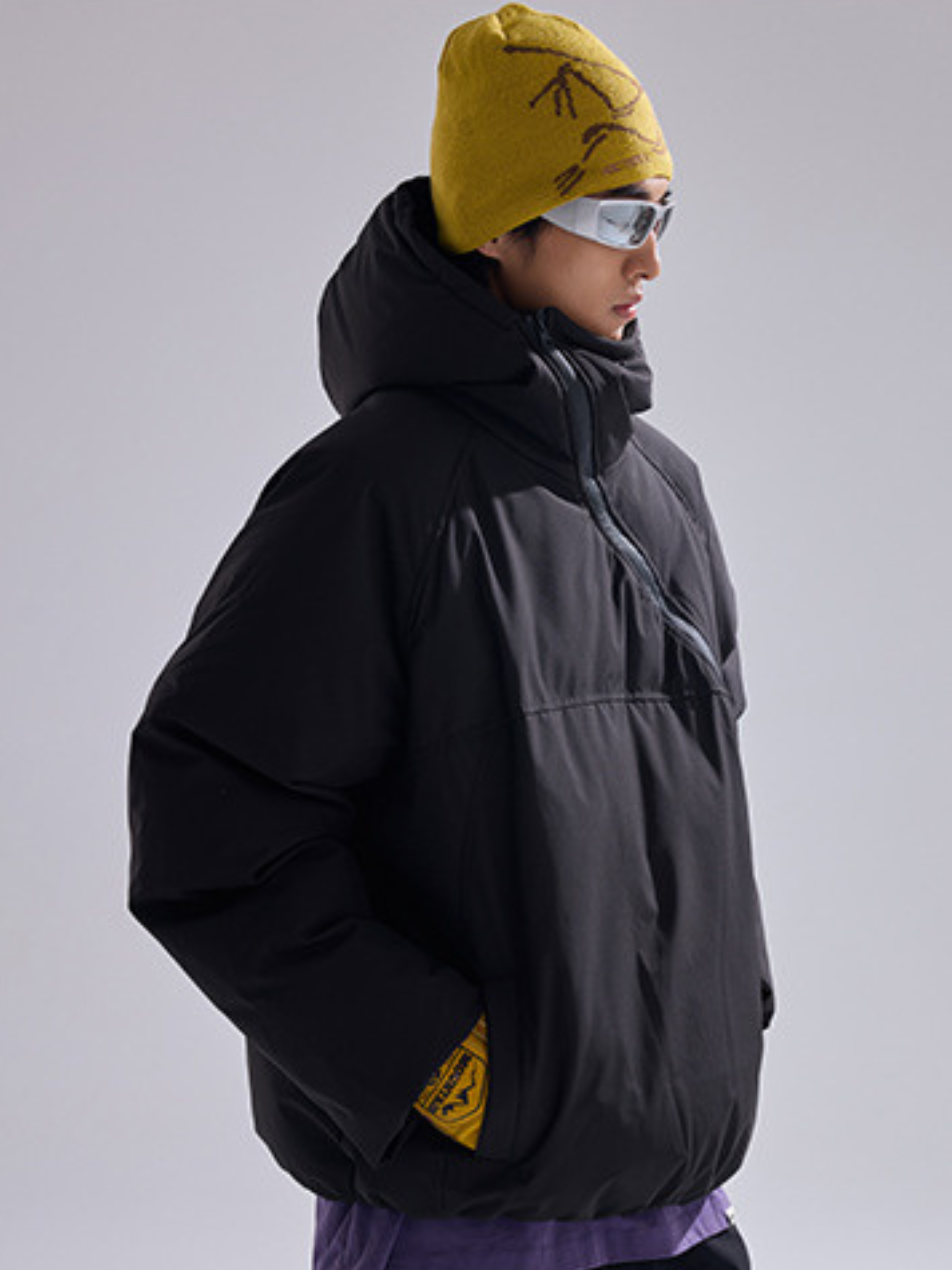 BluffGo - Unisex Asymmetric Zipper Hooded Puffer Jacket