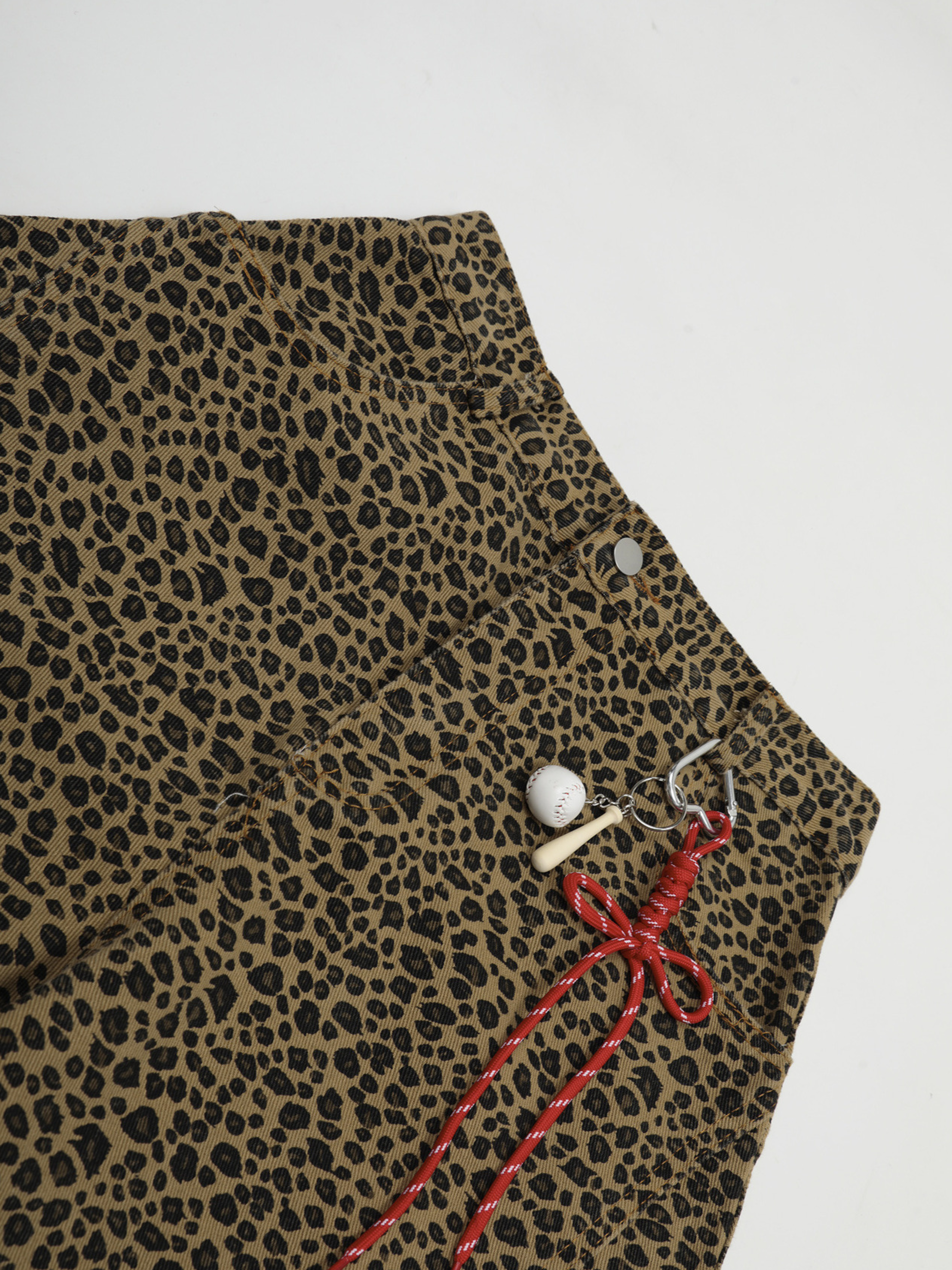 FoxCrate - Unisex Leopard Print Statement Wide-Leg Scimitar Pants