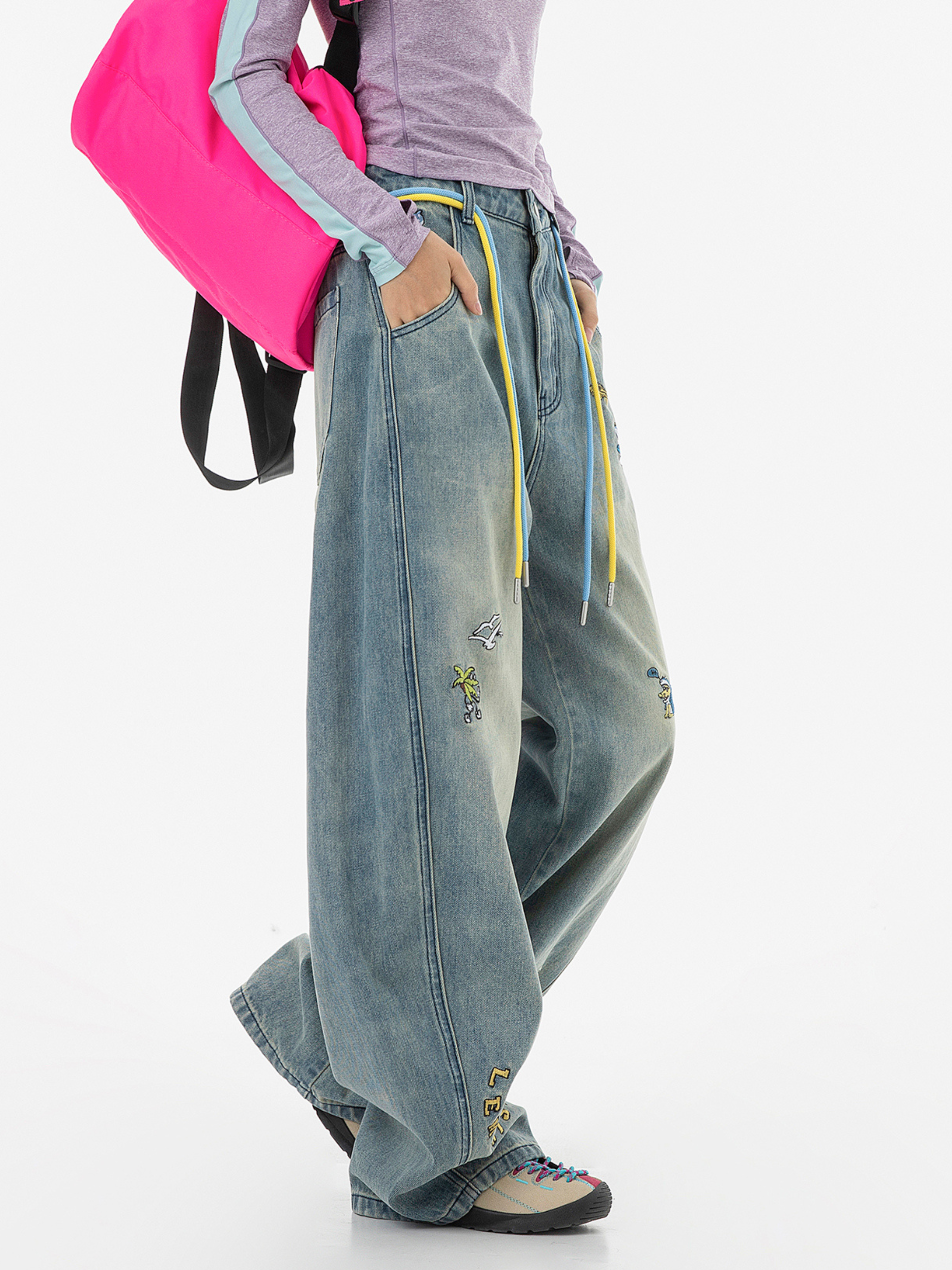 Expeditionary - Women's Playful Embroidered Straight Washed Denim Jeans