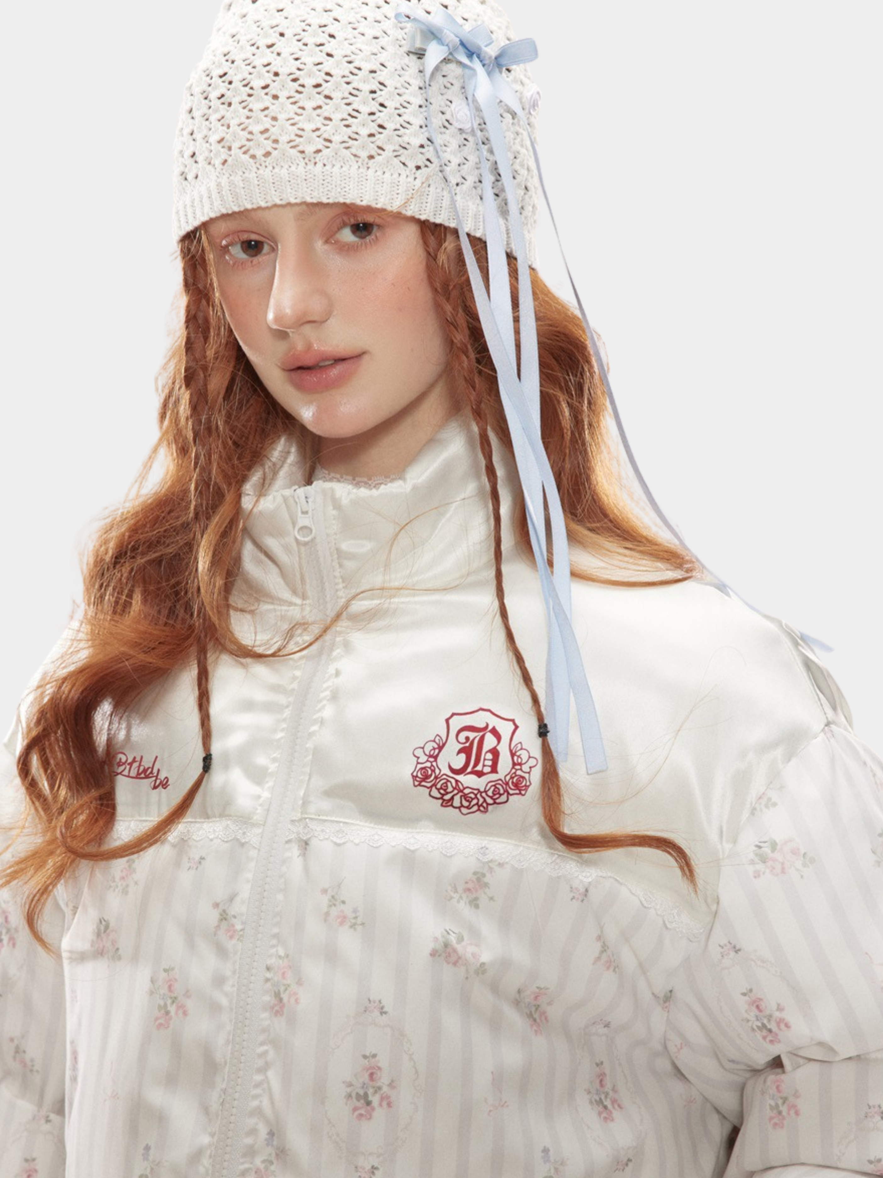 RavenDrop - Women‘s High Collar Lace-Trimmed Padded Jacket