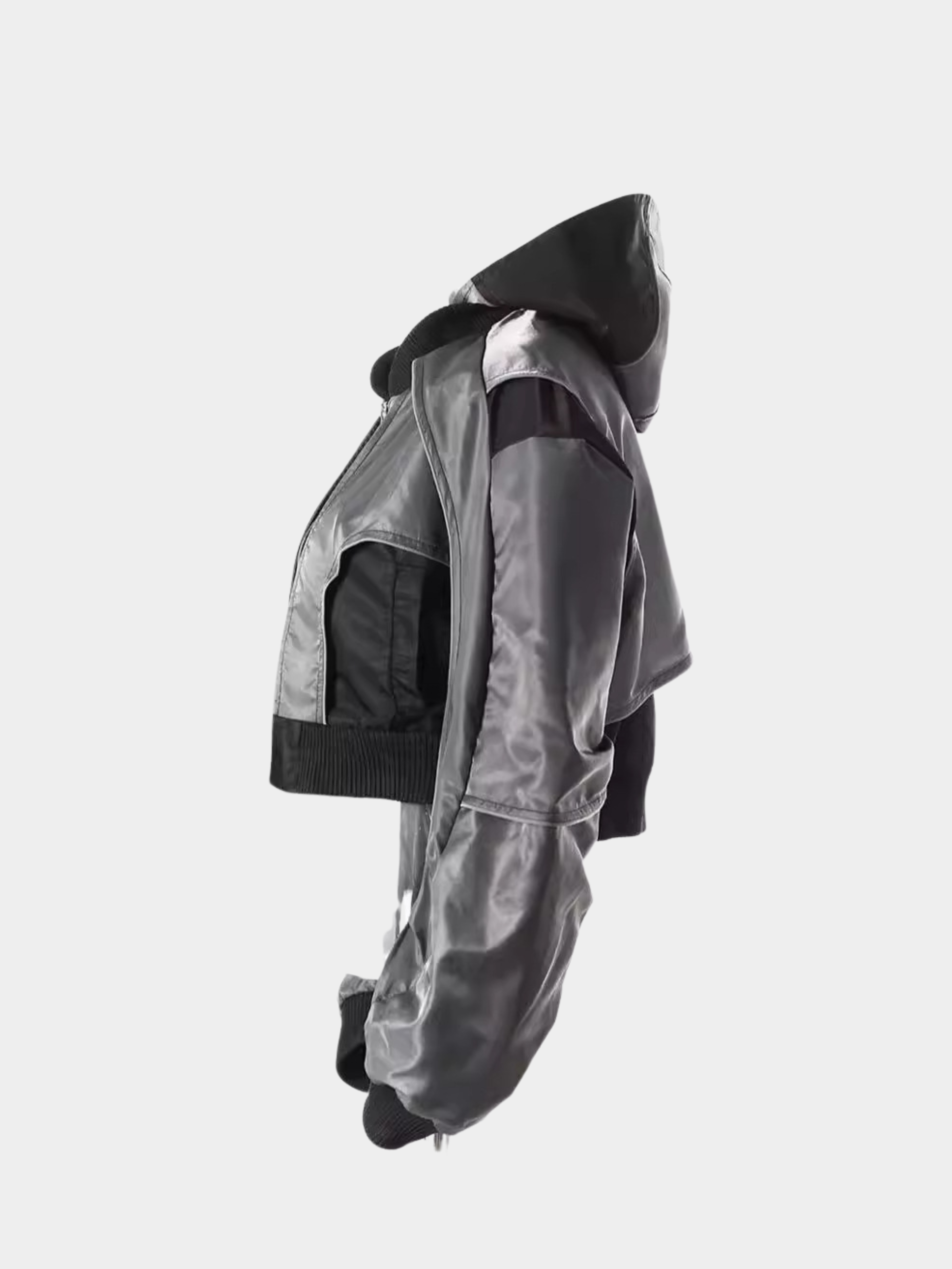 OwlDash - Women's Colorblock Cropped Drawstring Shell Jacket