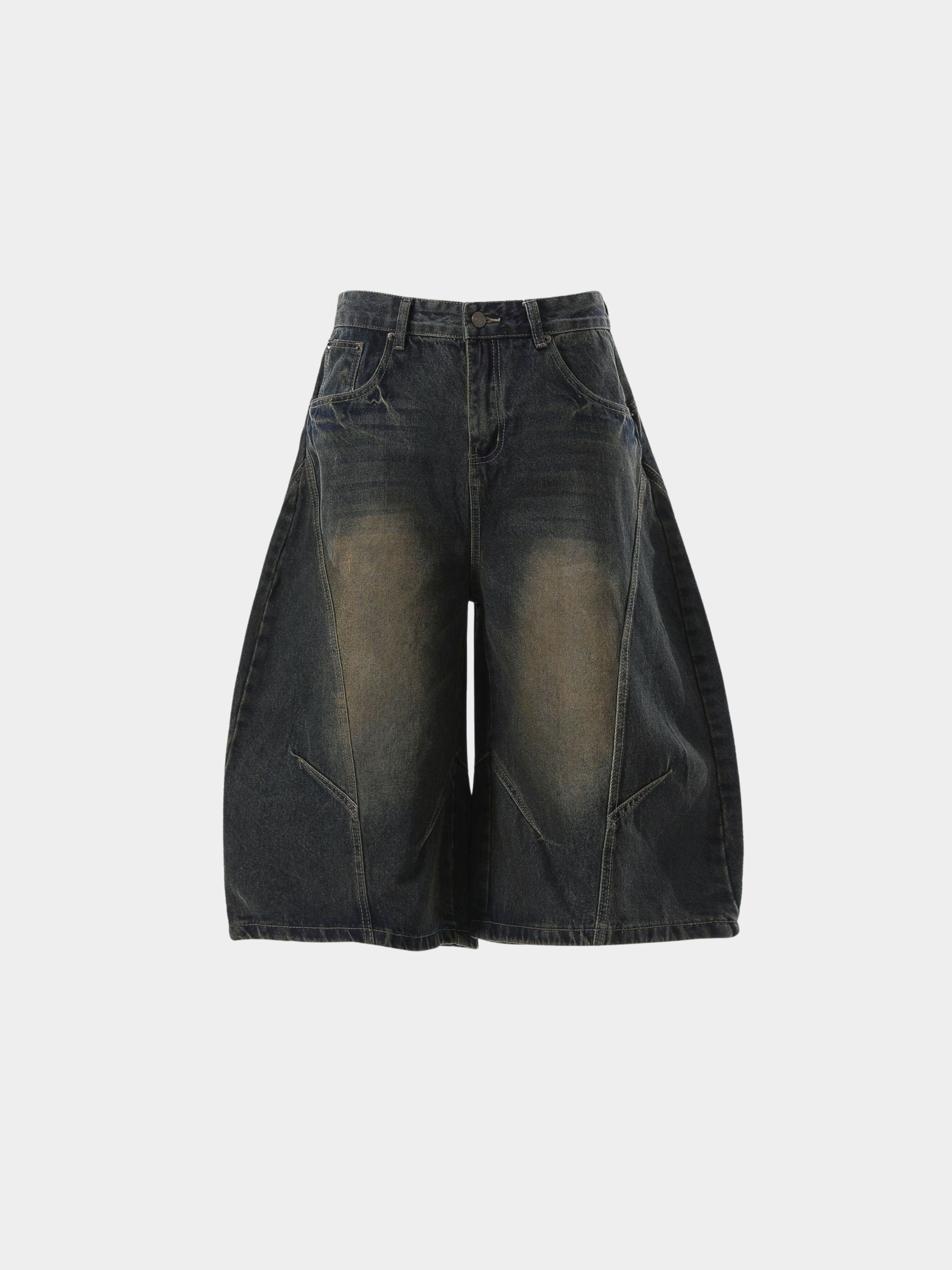 BaseTent - Men's Curved Wide-Leg 7/8 Denim Pants