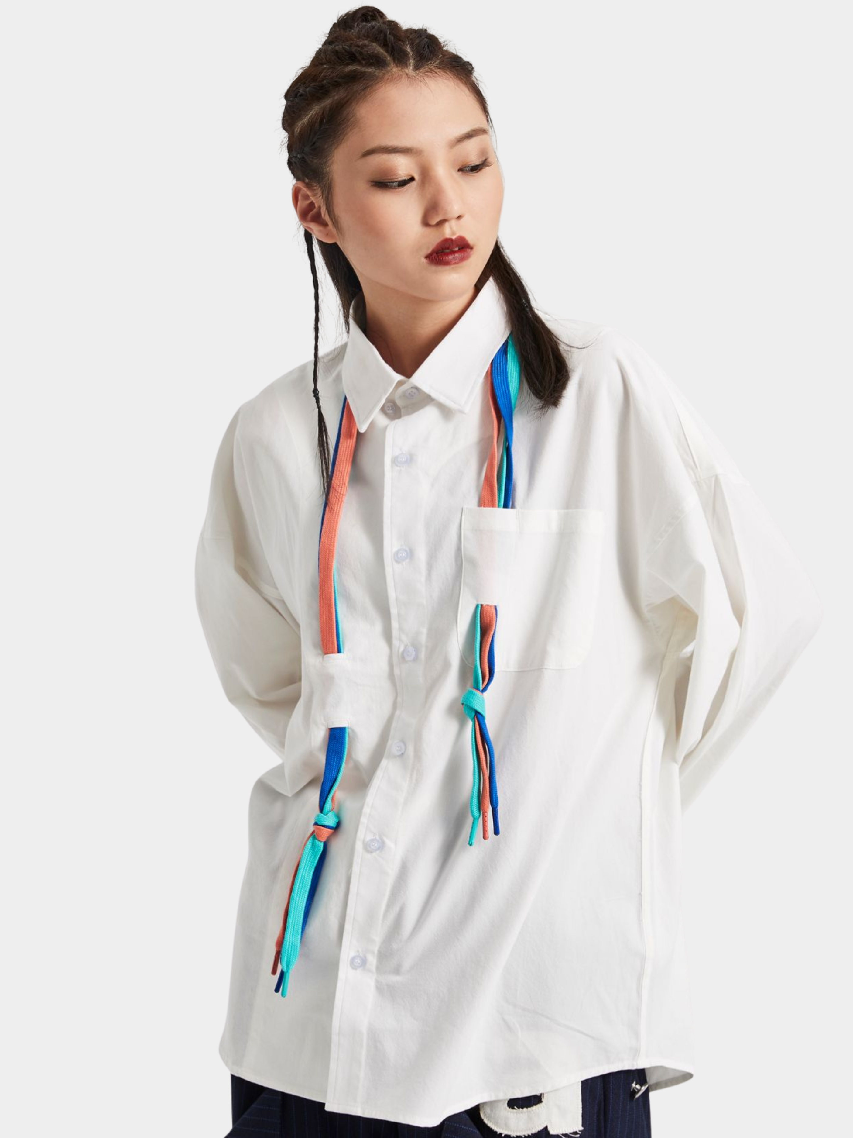 CougarLife - Unisex Colorful Woven Tape Long-Sleeve Shirt