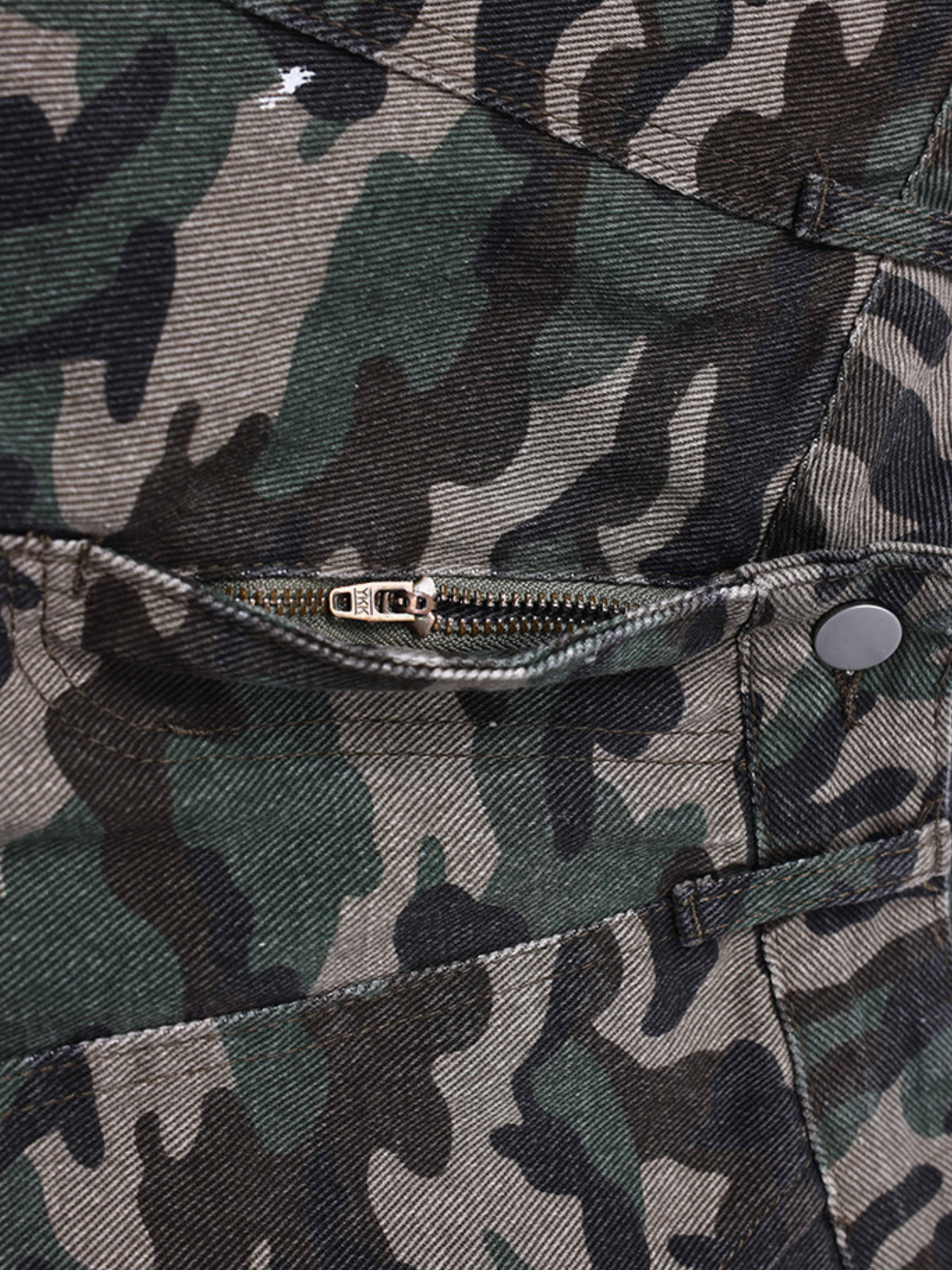 Beacon -Men's Distressed Camouflage Denim Shorts