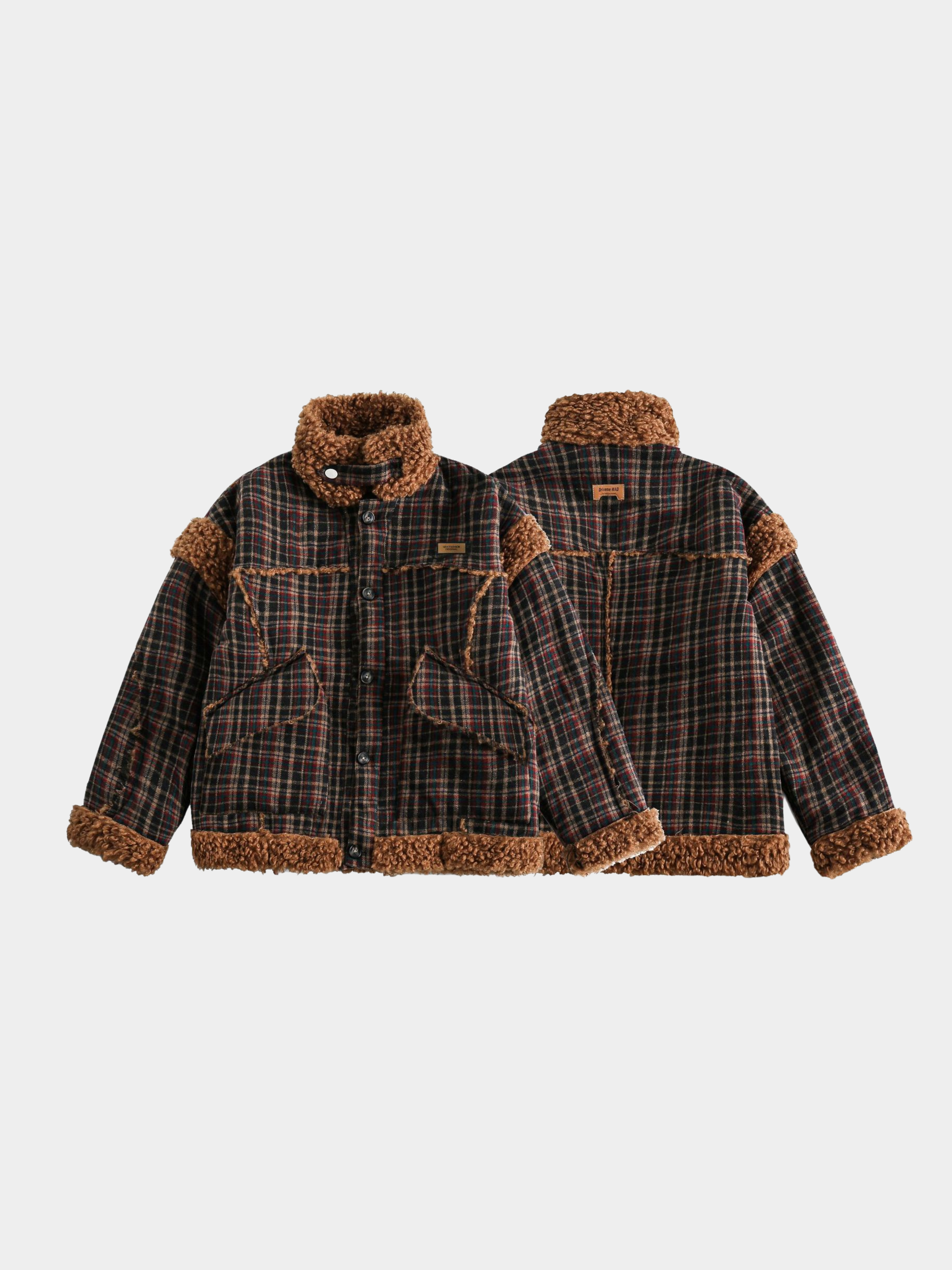 RavenCase - Women‘s Plaid Panel Sherpa-Lined Jacket