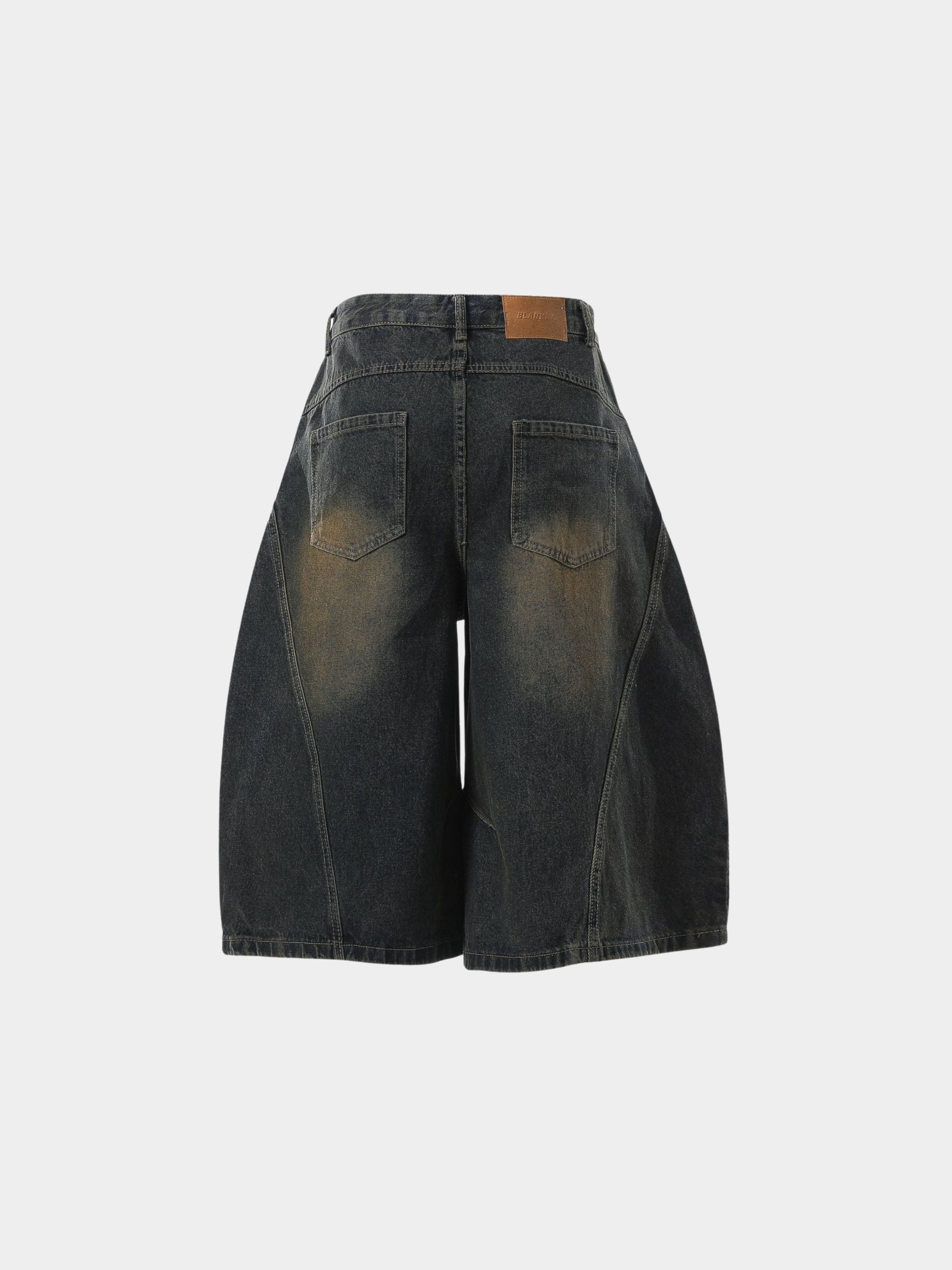 BaseTent - Men's Curved Wide-Leg 7/8 Denim Pants