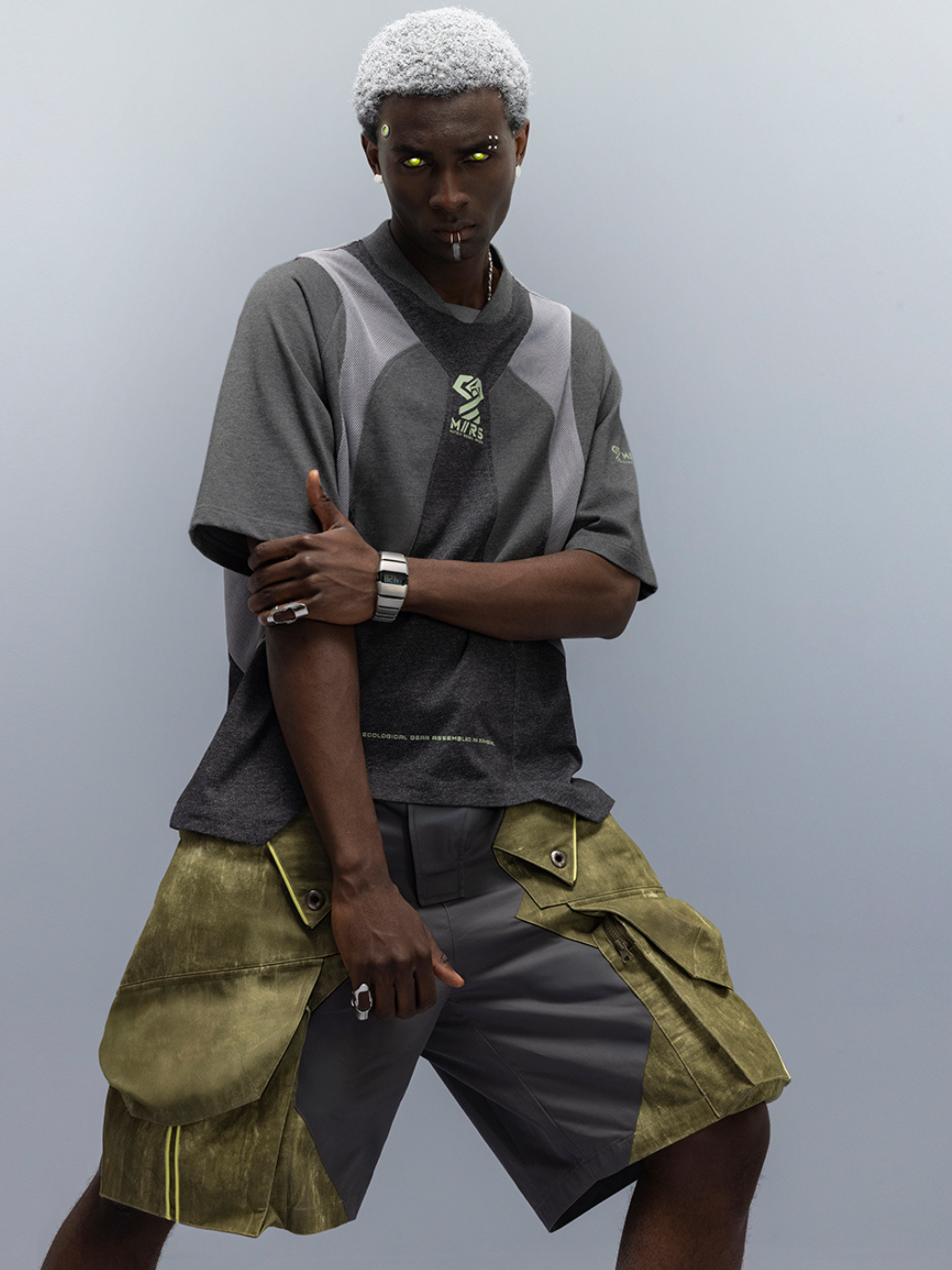 BlazeGlove - Men's Cyberpunk Loose Patchwork Multi-Pocket Shorts
