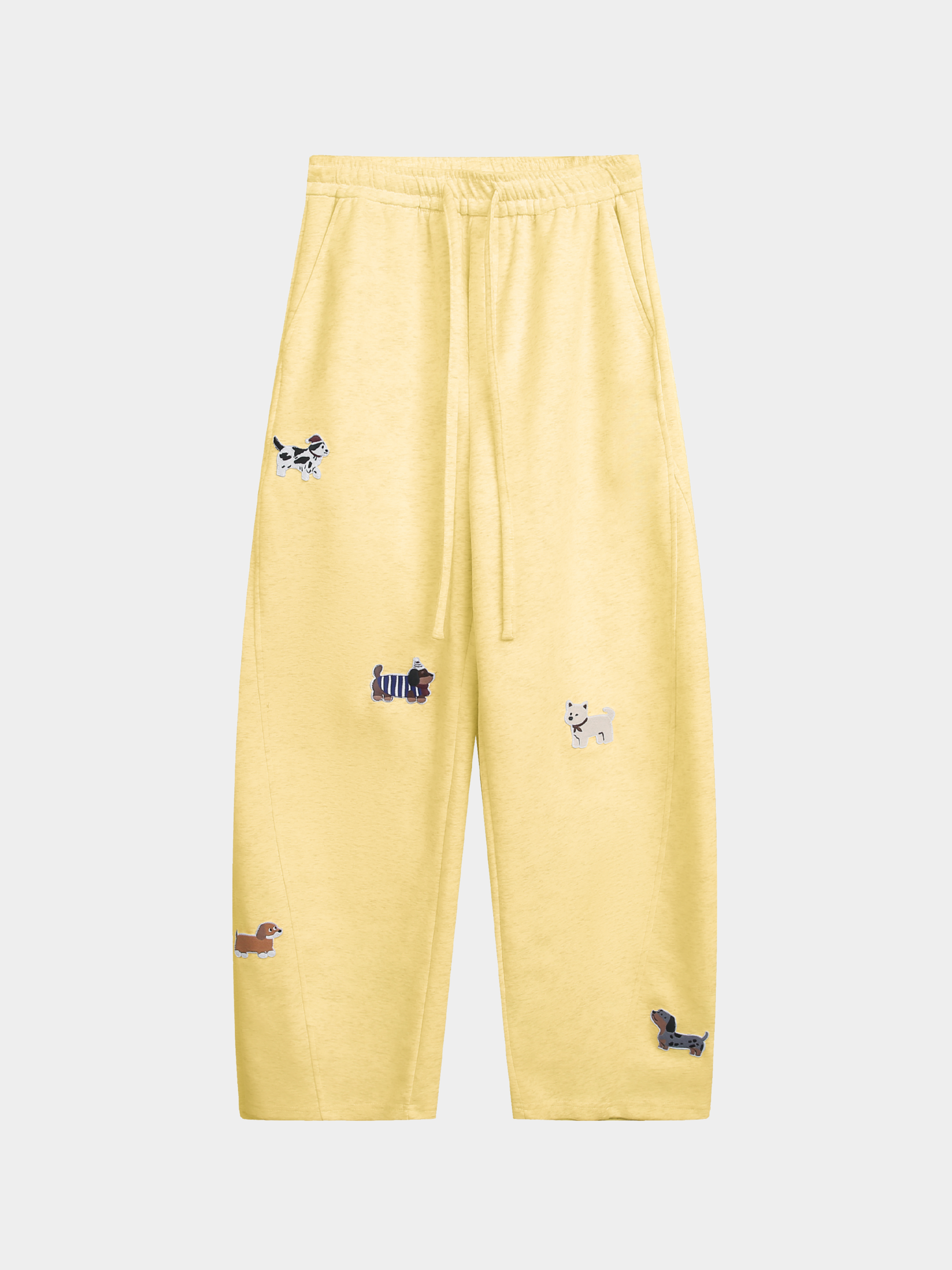 FrostView - Women's Dachshund Patch Embroidery Straight Leg Pants