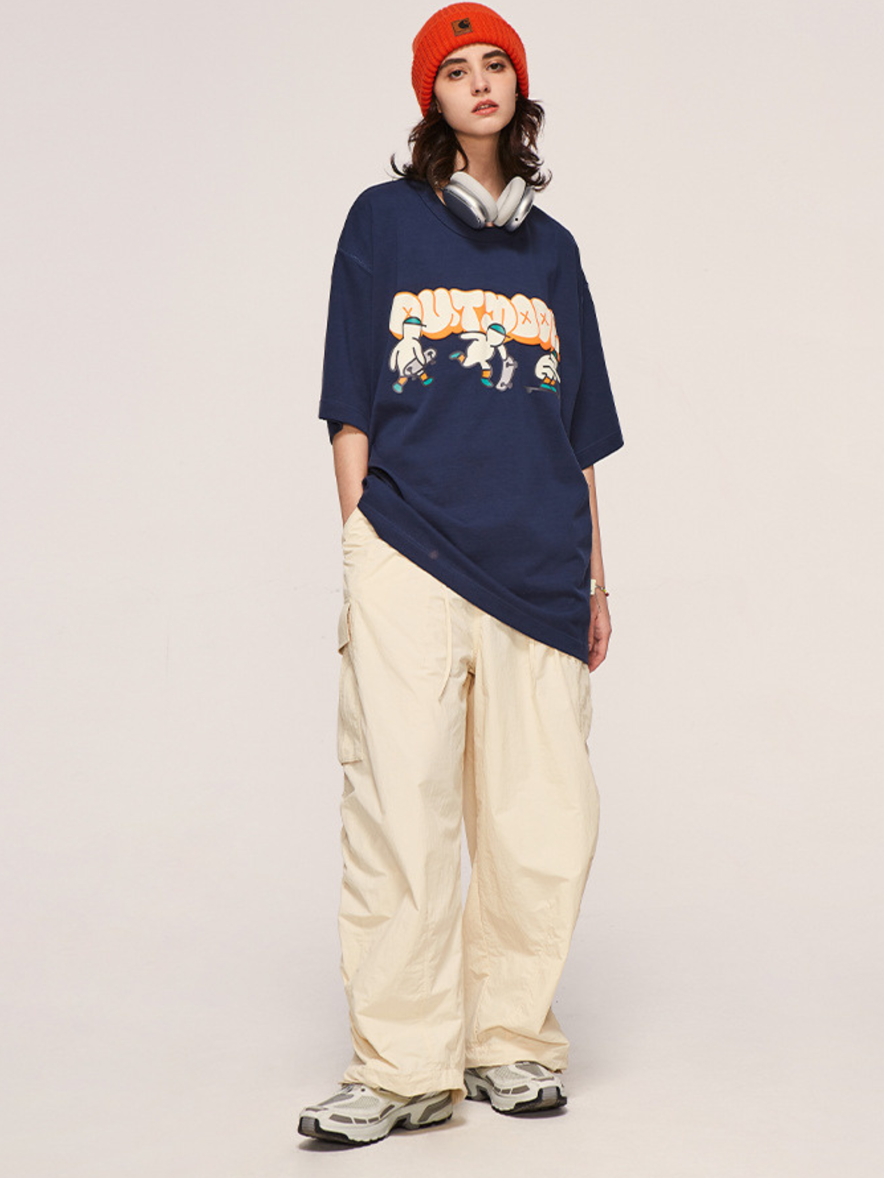 FireChair - Plaid Loose-Fit Utility Wide-Leg Pants