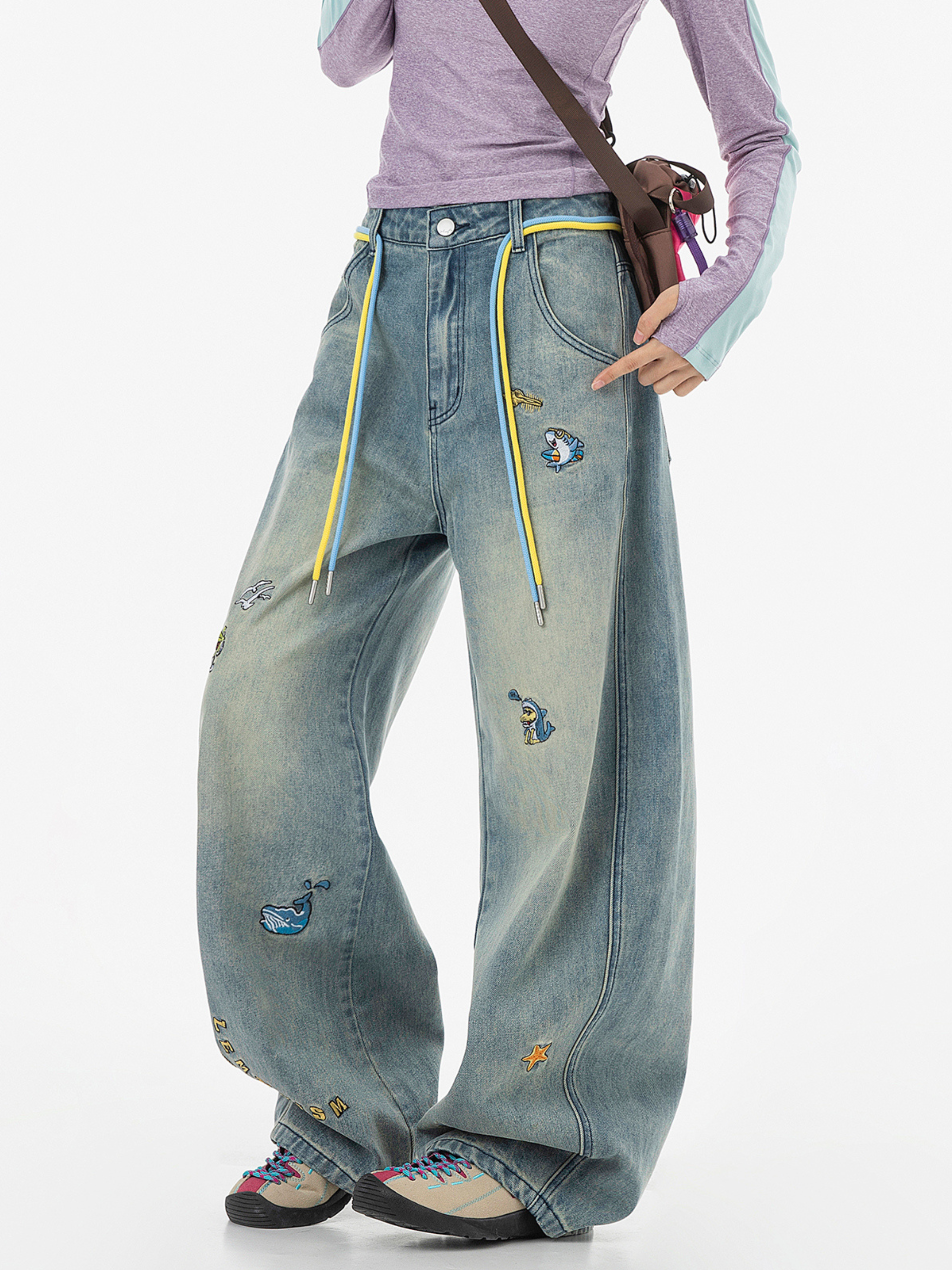 Expeditionary - Women's Playful Embroidered Straight Washed Denim Jeans