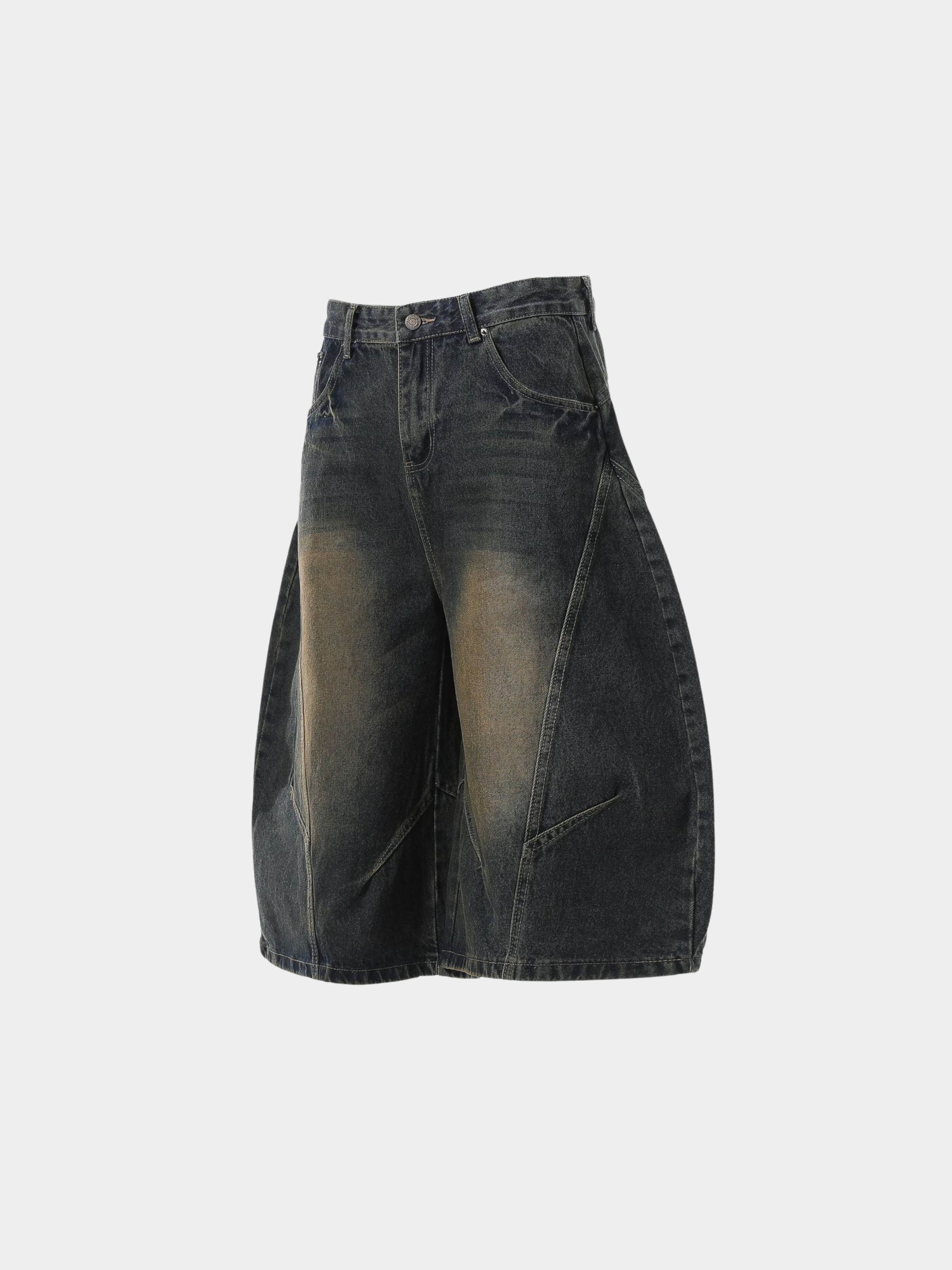 BaseTent - Men's Curved Wide-Leg 7/8 Denim Pants