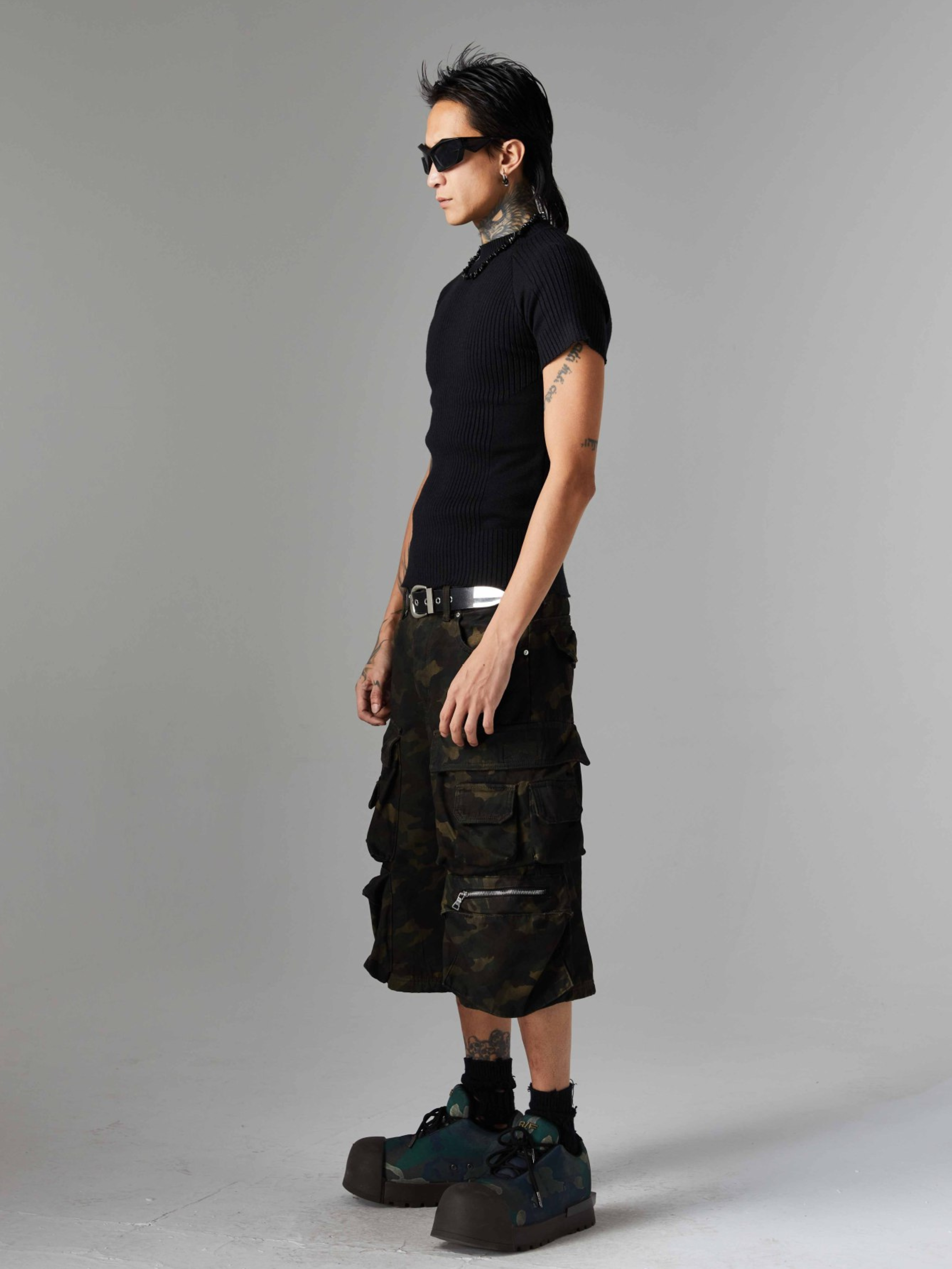 BaseVest - Men's Camouflage Wide-Leg Shorts