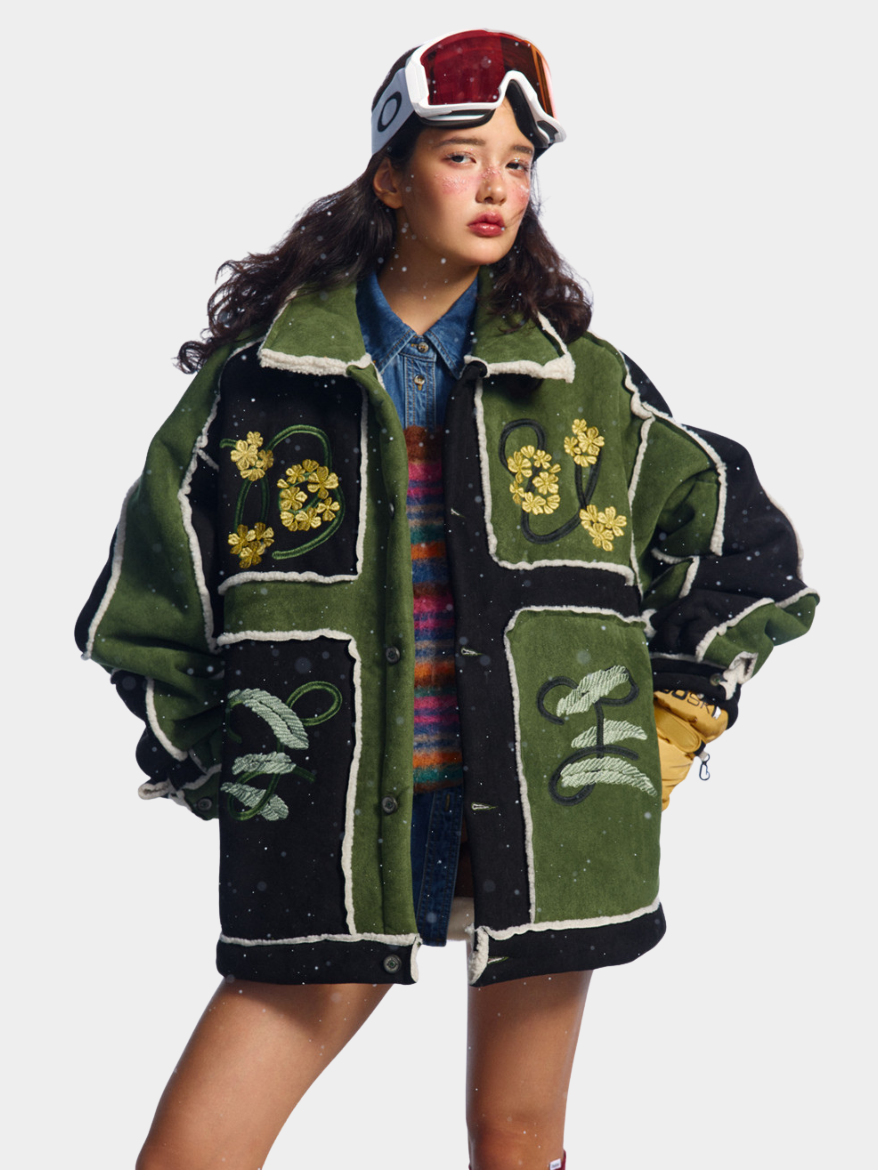 Boulderlight - Women's Floral Embroidered Sherpa Patchwork Jacket