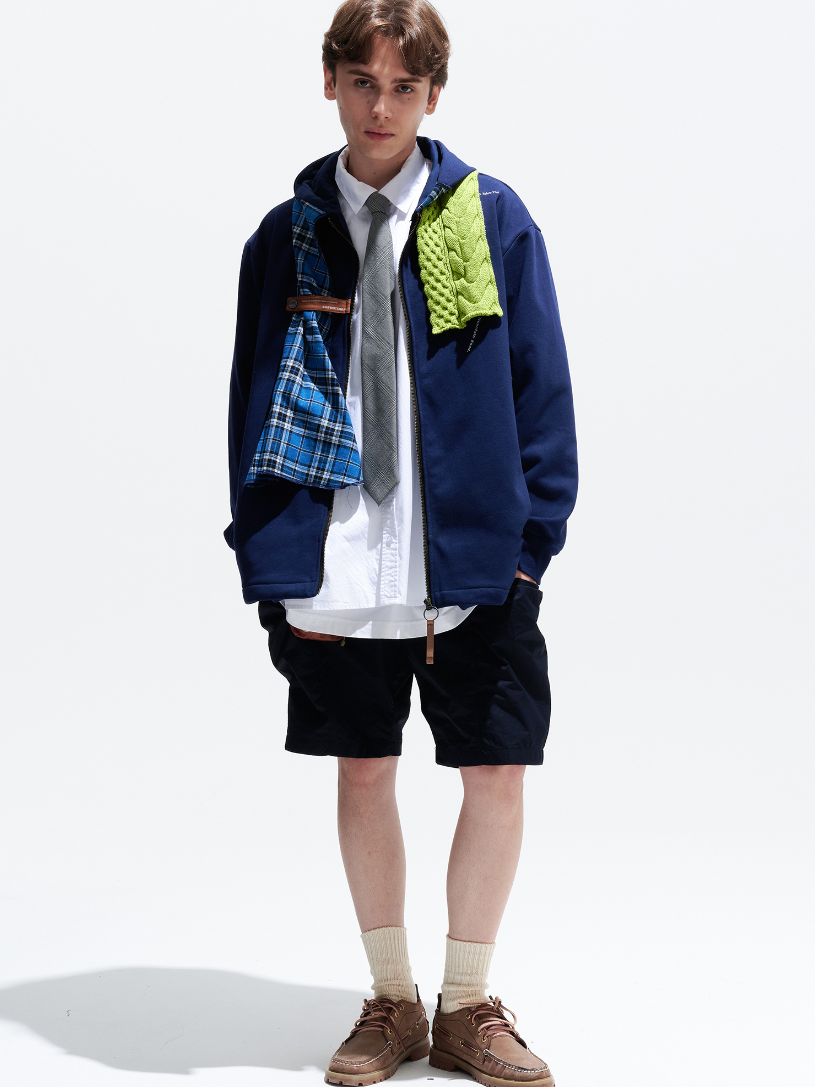 CanyonGo - Unisex Asymmetric Scarf Patchwork Hoodie Jacket