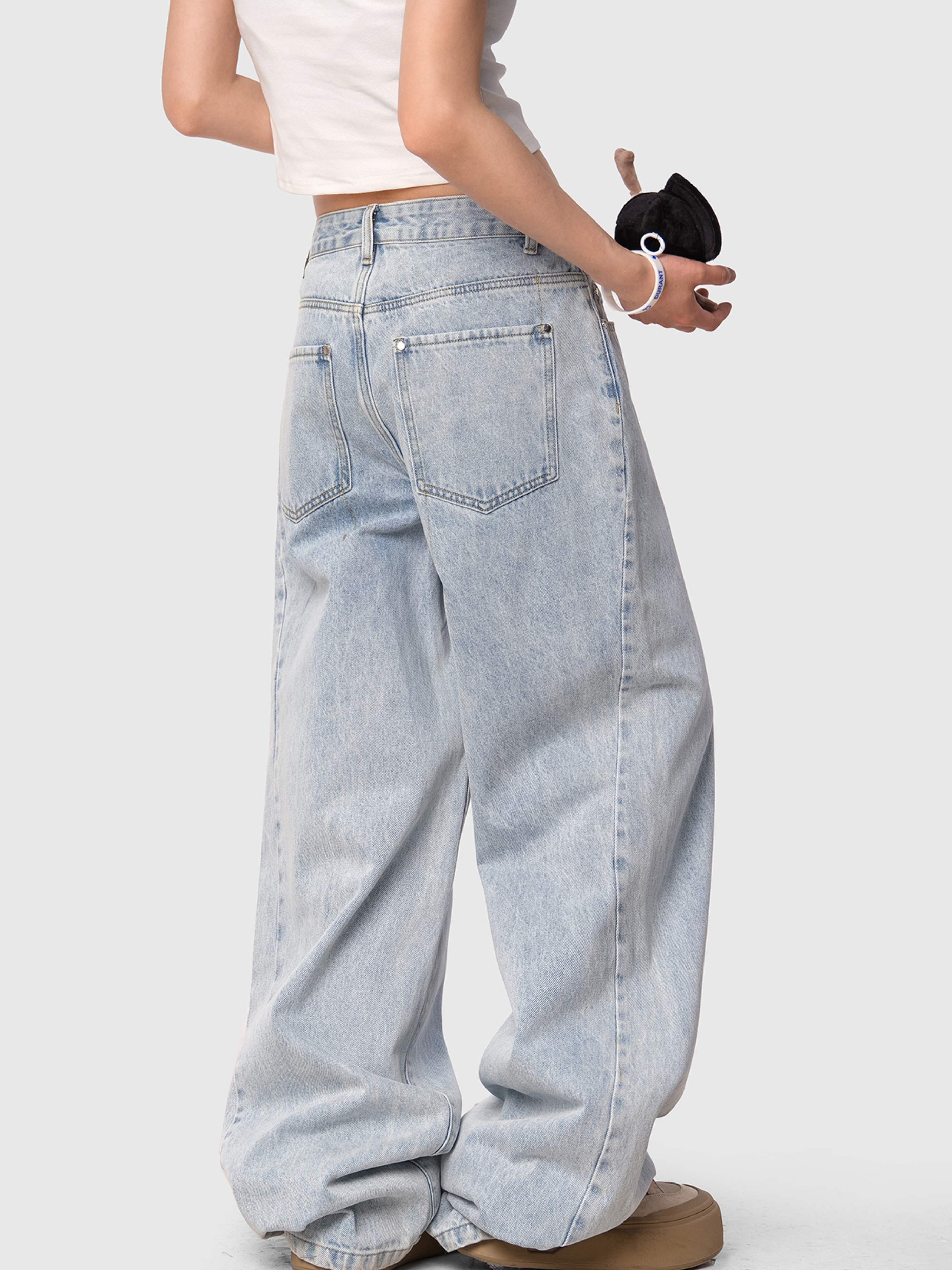 Frostborn - Women's Straight Washed Floor-Length Jeans