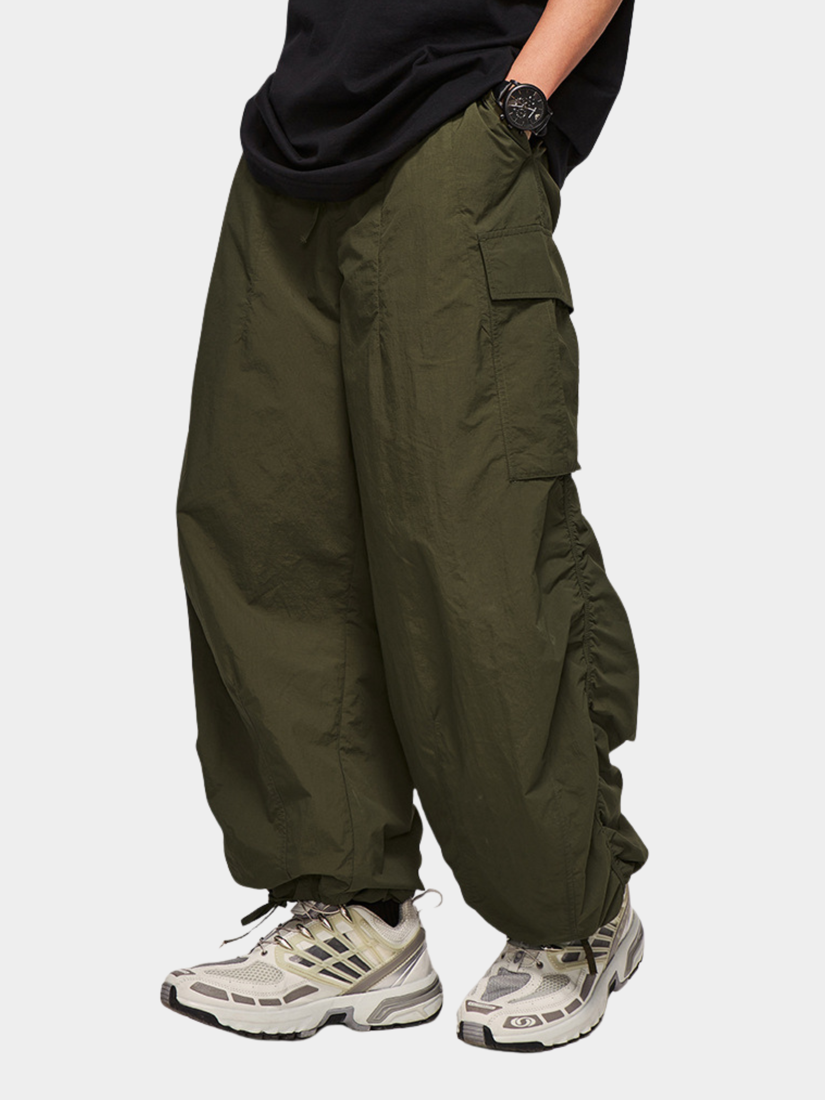 FireChair - Unisex Plaid Loose-Fit Utility Wide-Leg Pants