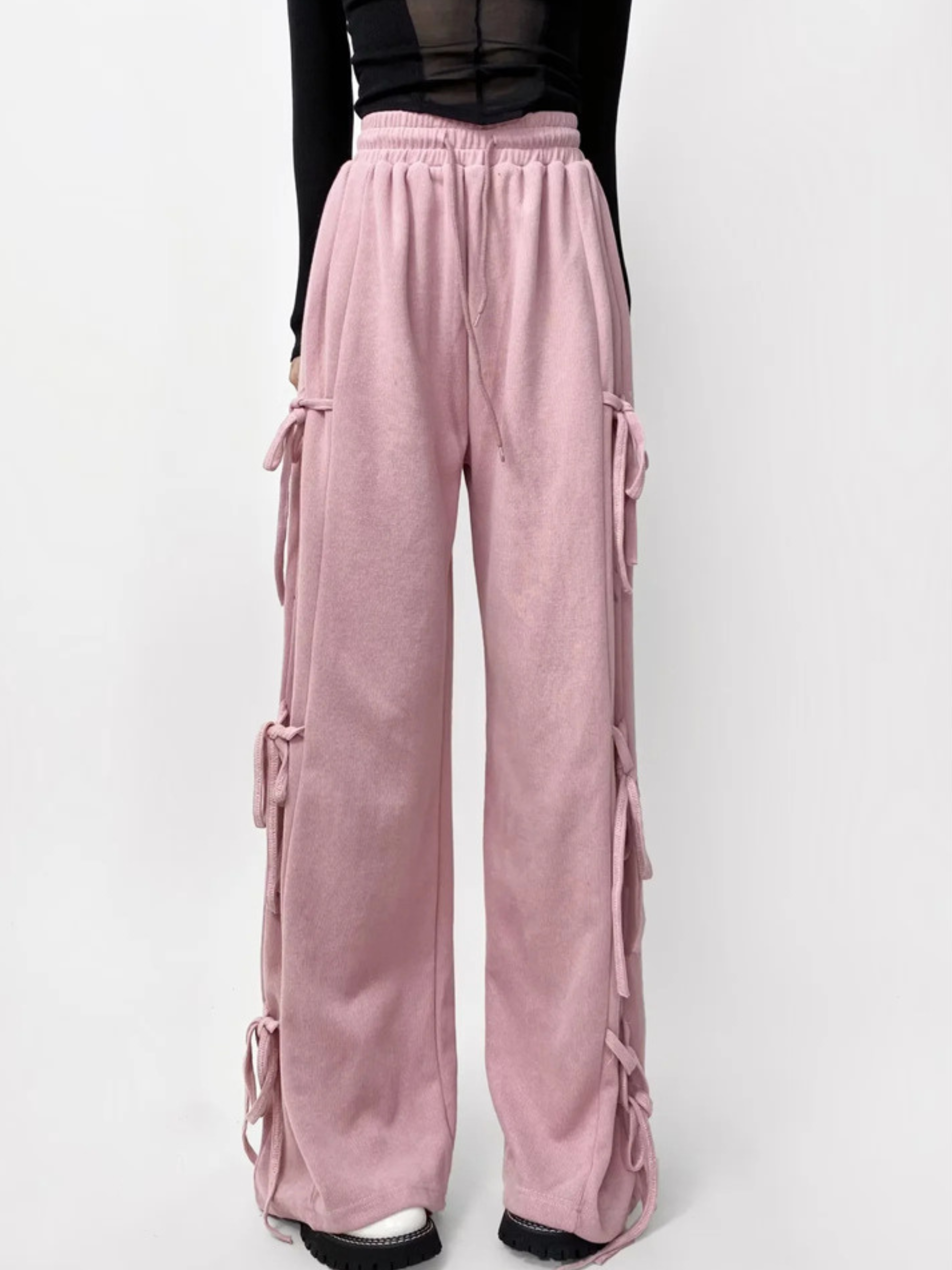 ThornPort - Women's Elastic Waist Butterfly Bow Loose Pants