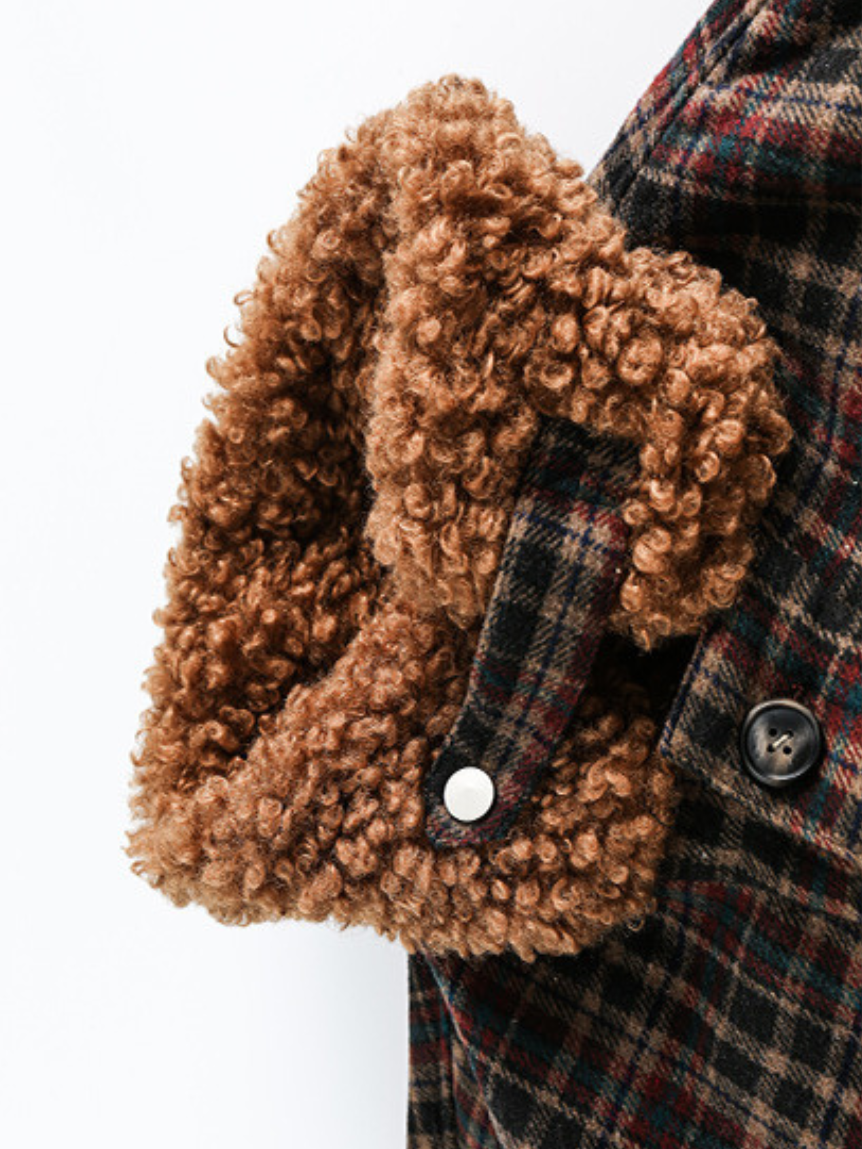 RavenCase - Women‘s Plaid Panel Sherpa-Lined Jacket