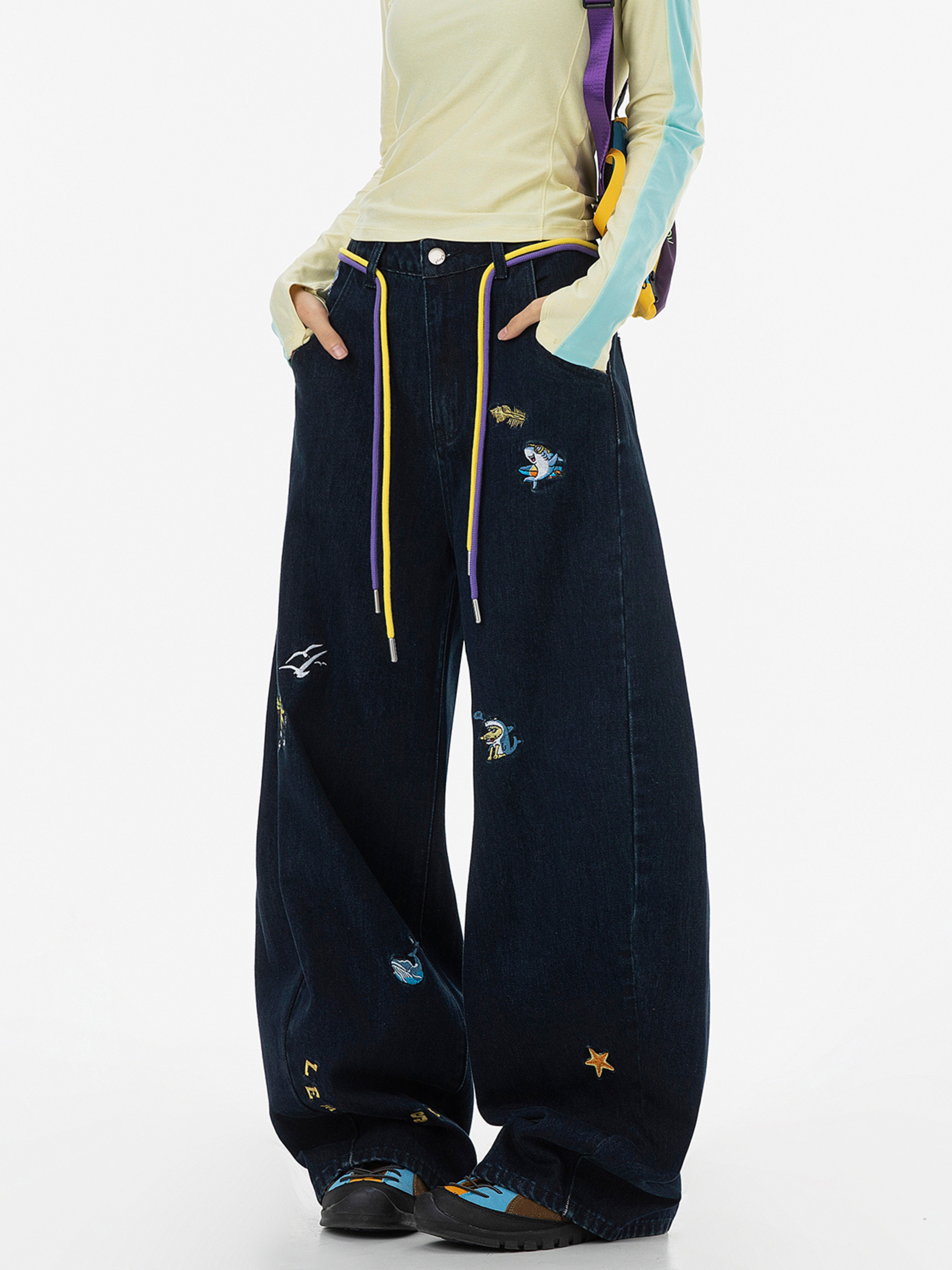 Expeditionary - Women's Playful Embroidered Straight Washed Denim Jeans