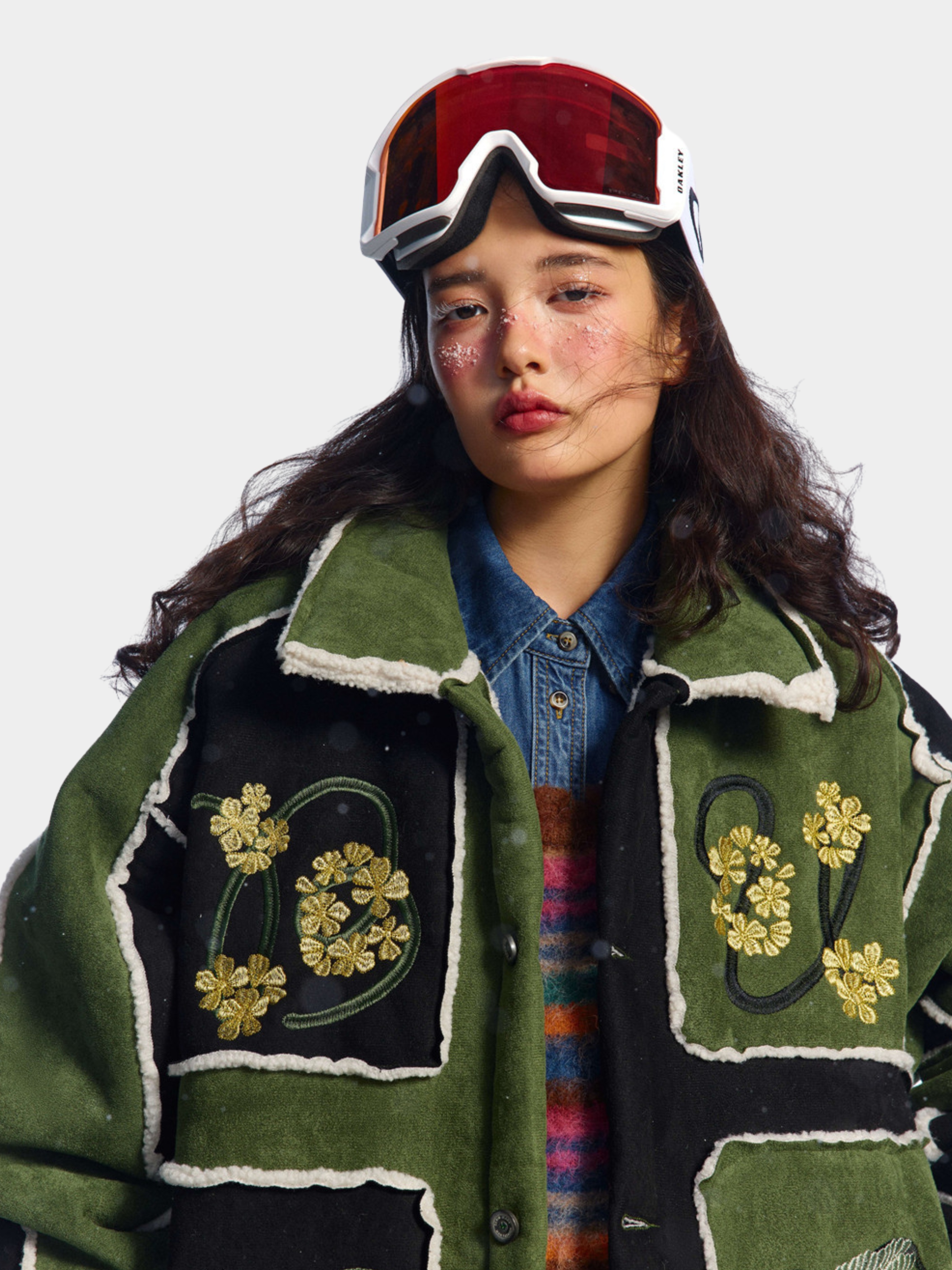 Boulderlight - Women's Floral Embroidered Sherpa Patchwork Jacket