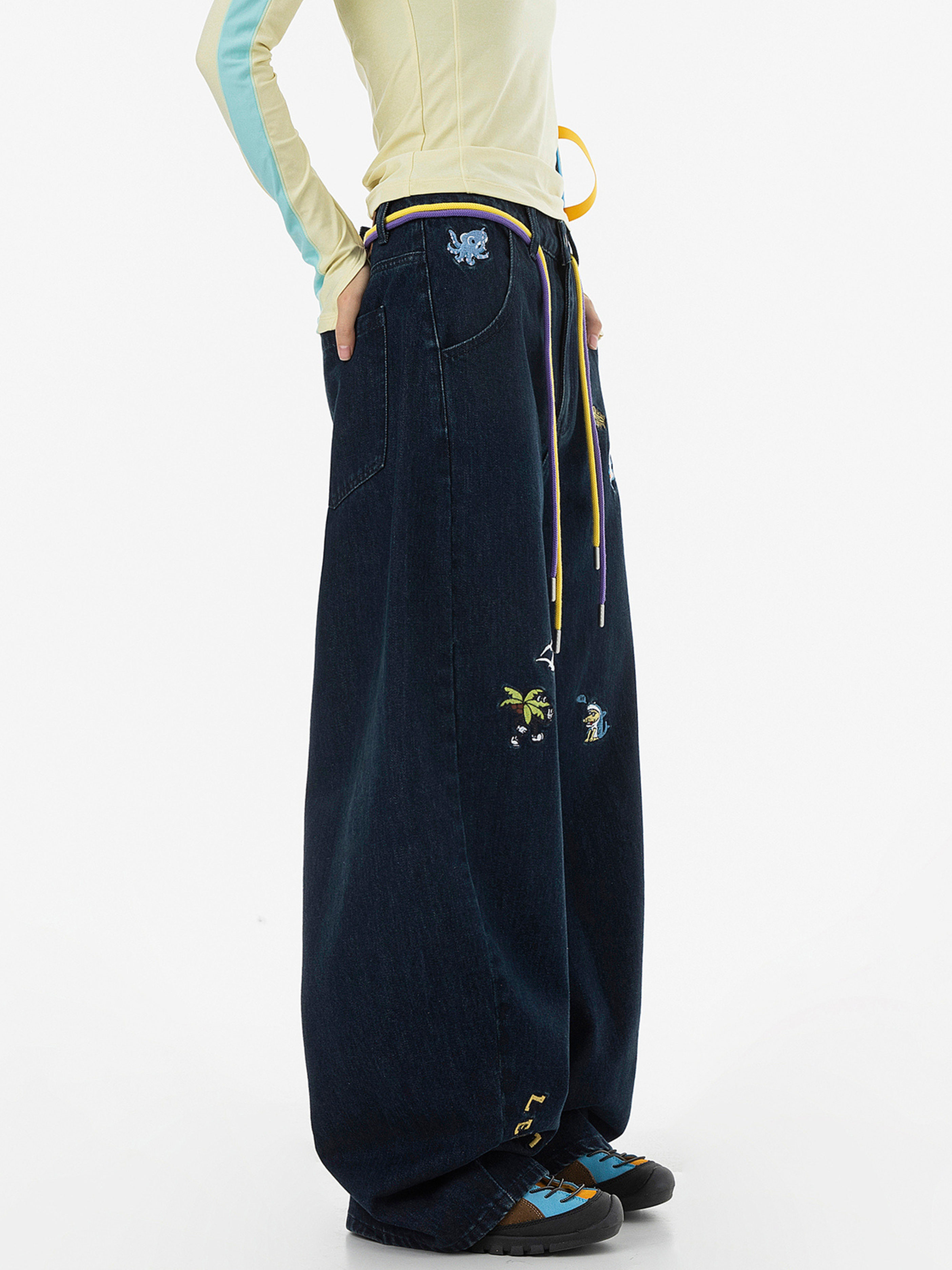 Expeditionary - Women's Playful Embroidered Straight Washed Denim Jeans