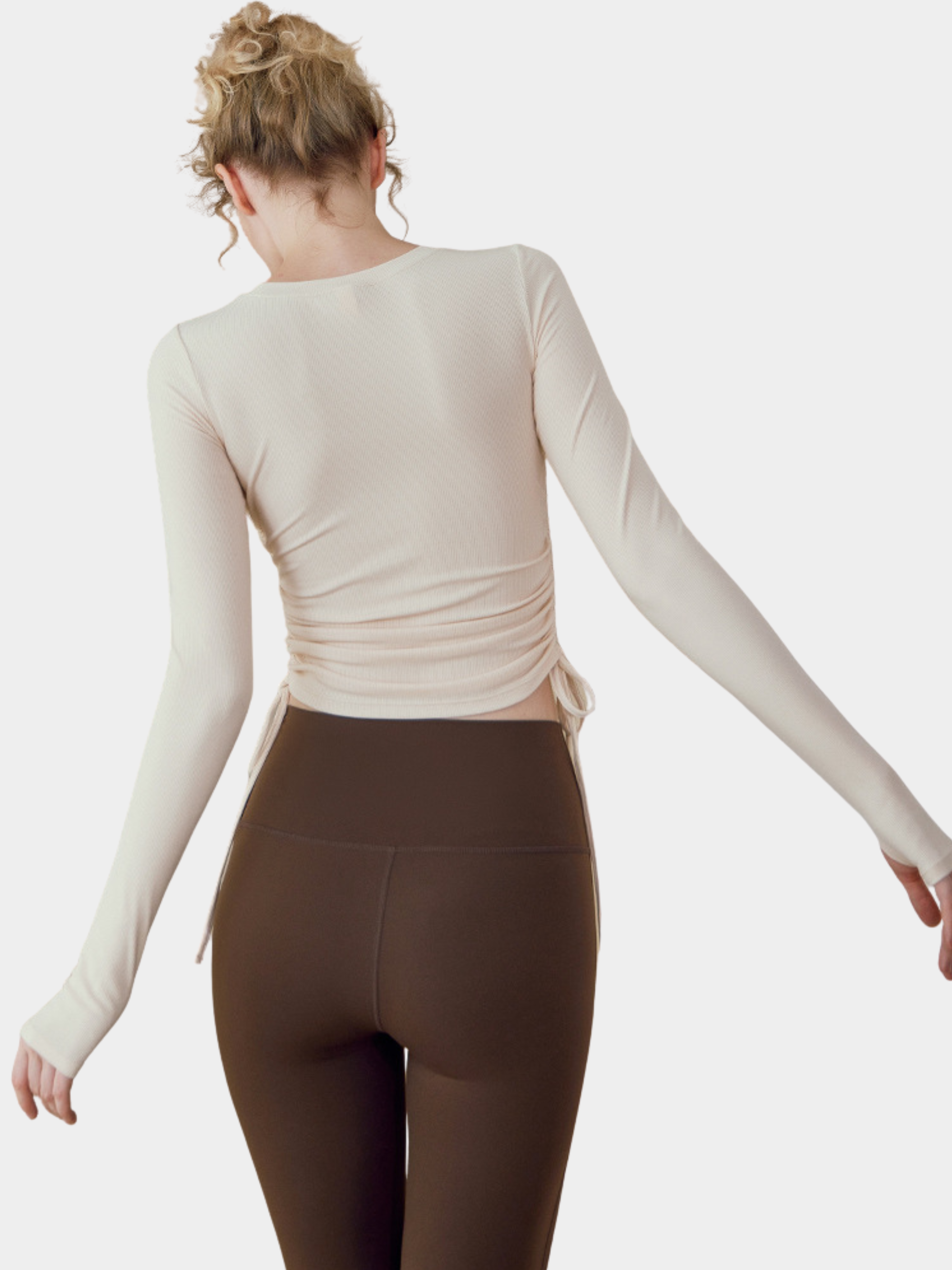 Ashbluff - Women's Hollow-Out Knit Built-In Bra Pads Base Layer Top